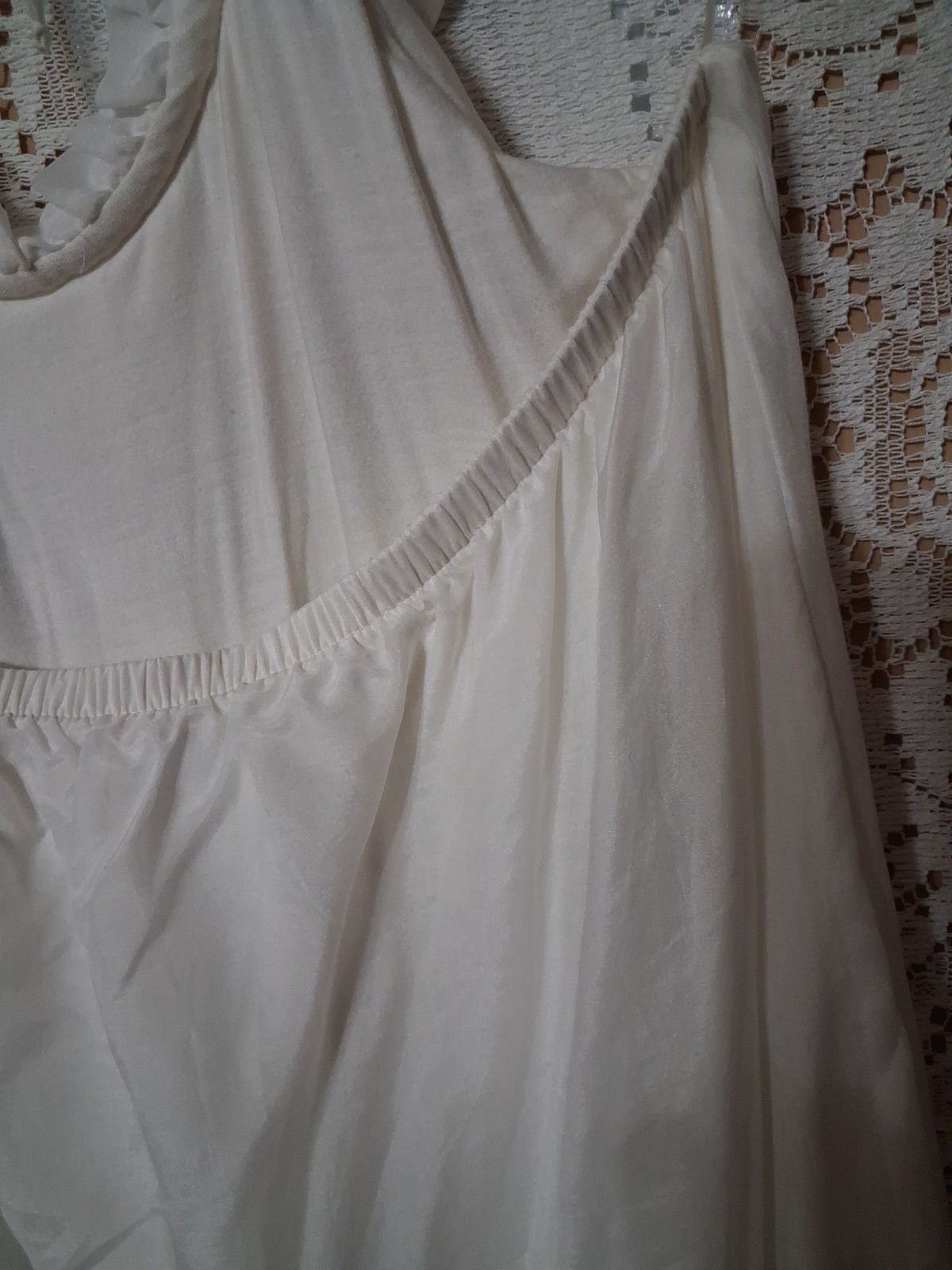 True Couture White Silk Cotton Ruffled Halter Dress NWT.
