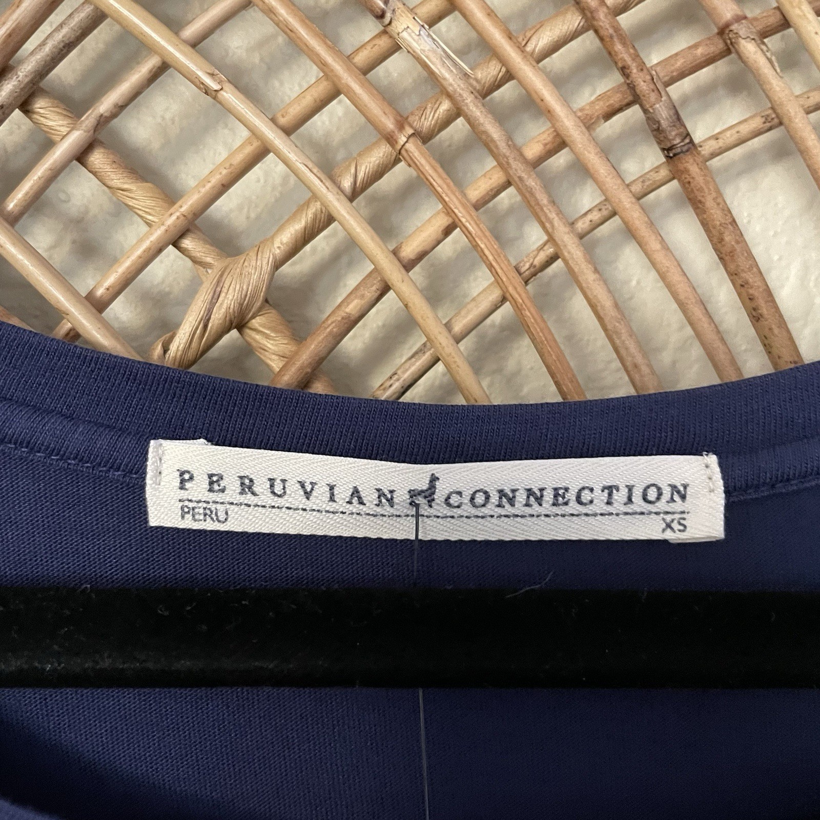 Peruvian Connection Brigitte Dress Pockets Blue Sapphire Women’s Sz XS B33