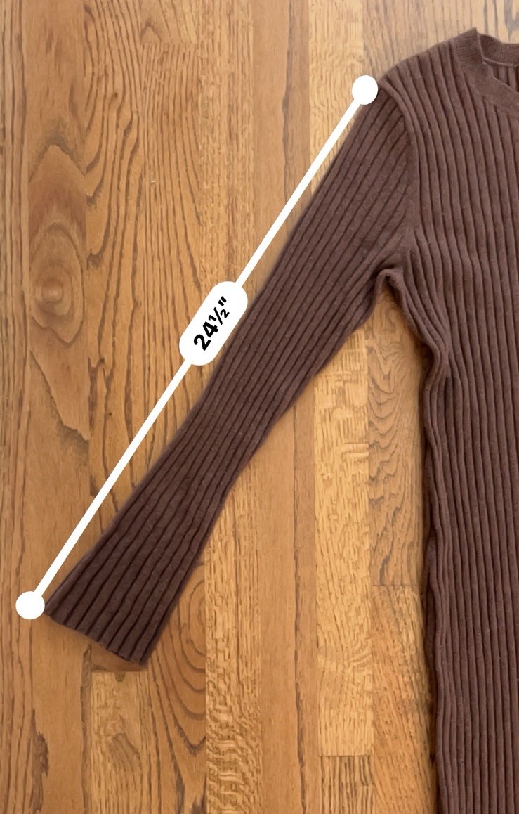 The Drop Brown Ribbed Knit Midi Sweater Dress Long Sleeve Women’s Large