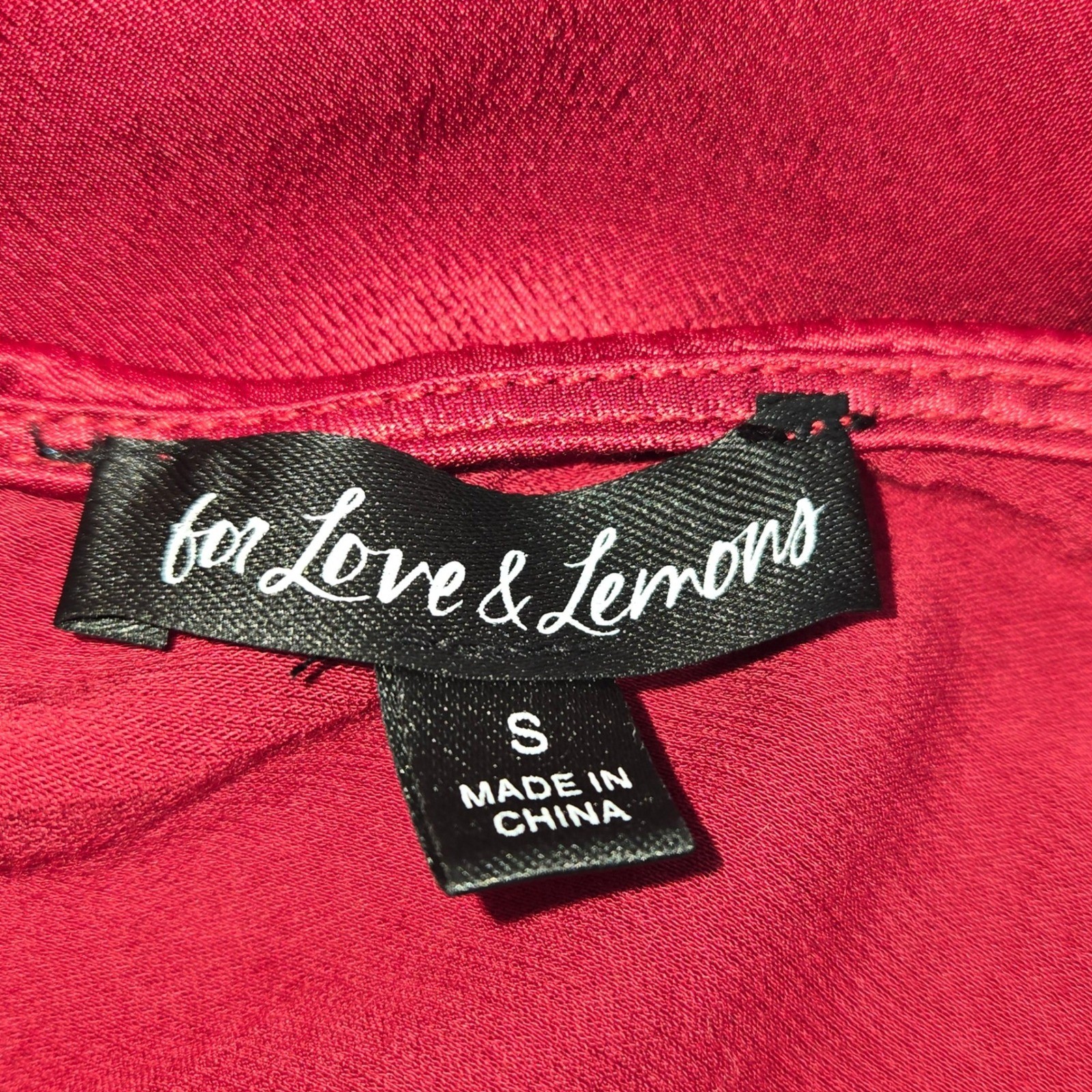 For Love & Lemons Rosette One Shoulder Mini Dress Women Size S Red Cutout Party
