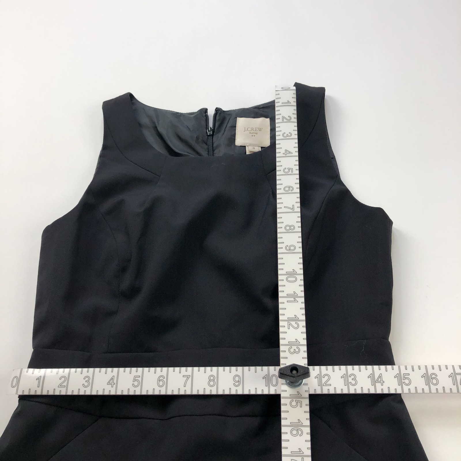 J.Crew Suiting 8 100% Wool Sheath Pleated Knee Length Dress Black MINT 02537