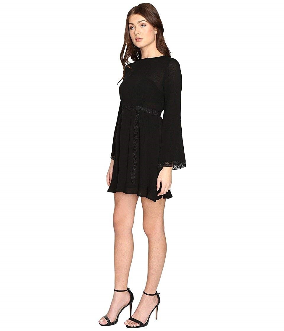 Brigitte Bailey 147097 Women’s Layla Long Sleeve Dress With Trim Detail Black M
