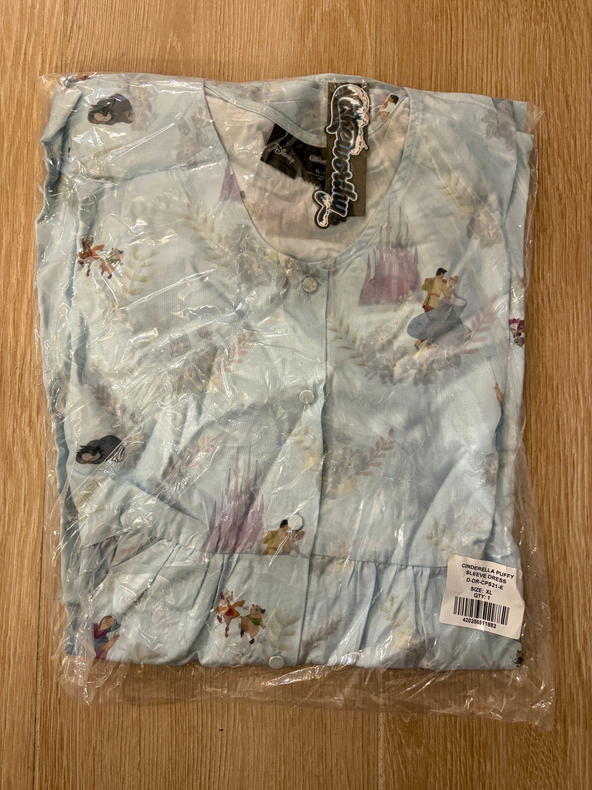 Cakeworthy Disney Cinderella Characters Allover Print Dress Blue Size XL NWT