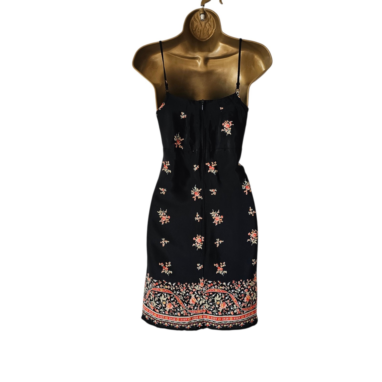 VTG Y2k Marks & Spencer black romantic floral soft grunge slip mini dress 10/12