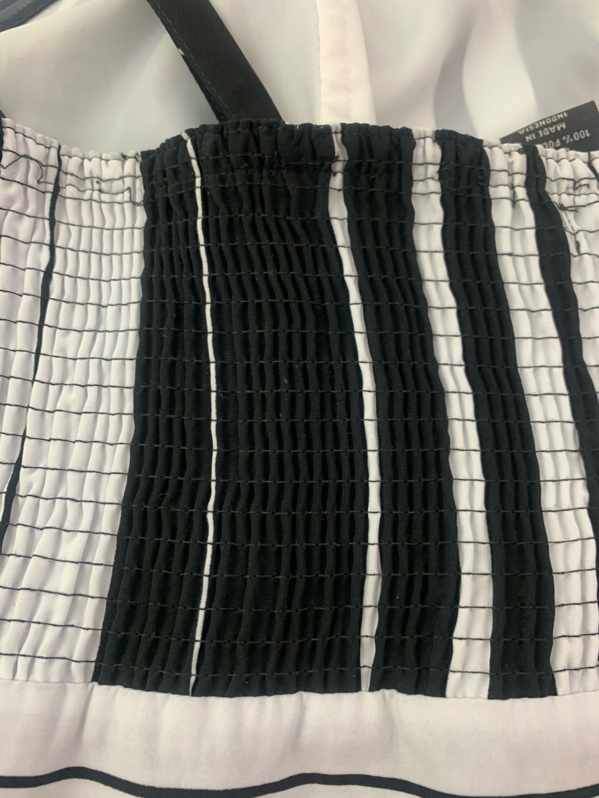 Lane Bryant Dress Spaghetti Strap Plus Sz 18 Black White Stripe Fit & Flare NWT