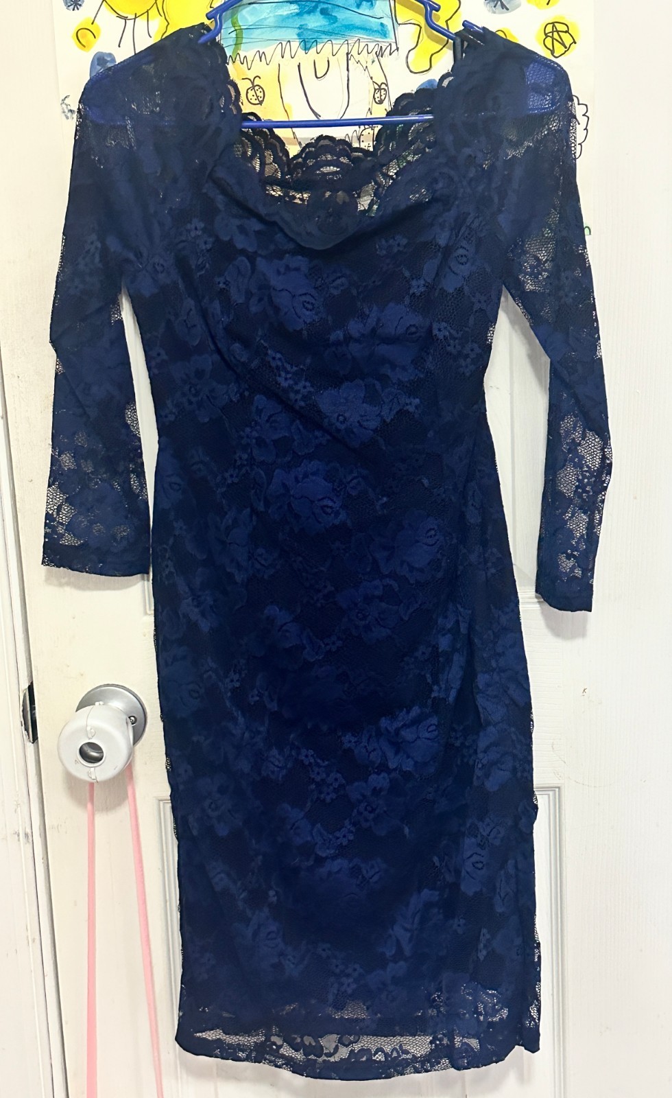 Speechless, Navy blue off the shoulder, lace dress