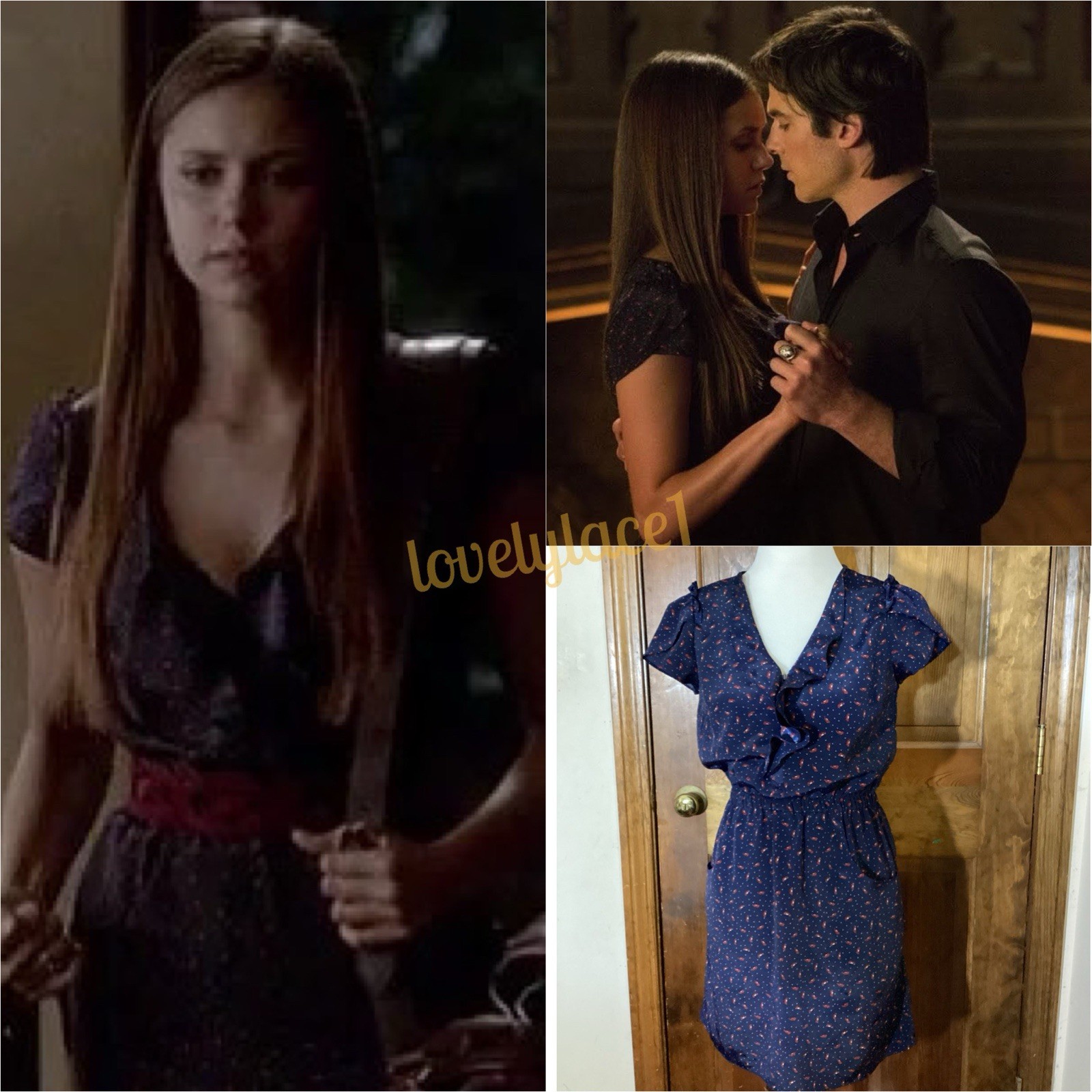 Jessica Simpson Ellington Shoe Print Dress SA ASO Elena Gilbert Small TVD