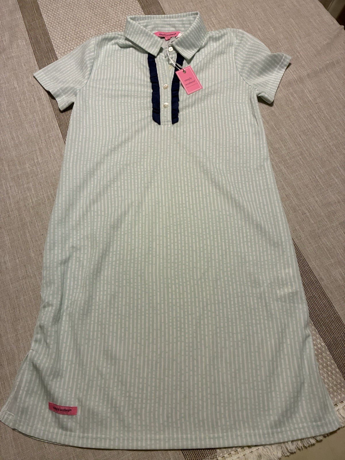 Simply Southern/women’s Dress/ Small/Brand New With Tag/pastel Green & White