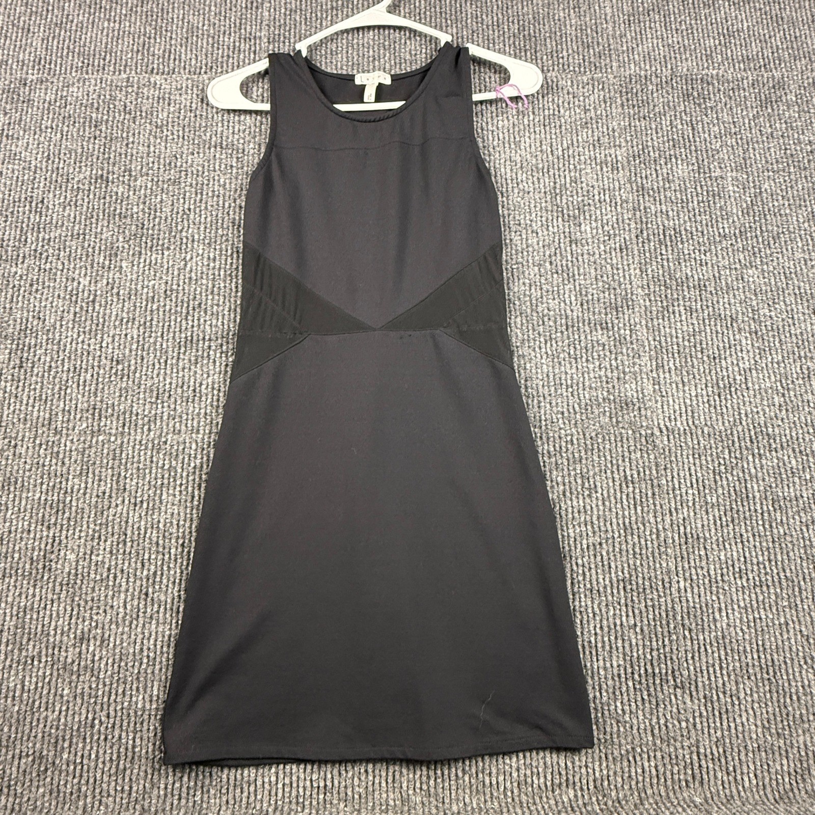 Leith Womens XS Black Sleeveless Mesh Panel Bodycon Mini Dress – See pictures