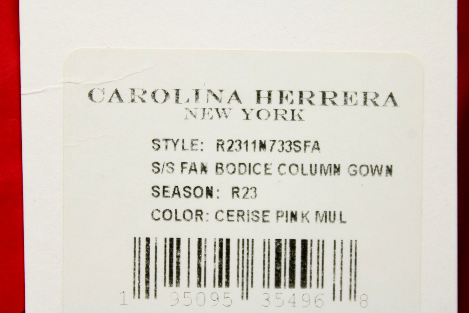 CAROLINA HERRERA $3,990 NWT 2023 Cerise Pink & Red Silk Faille Column Gown 6