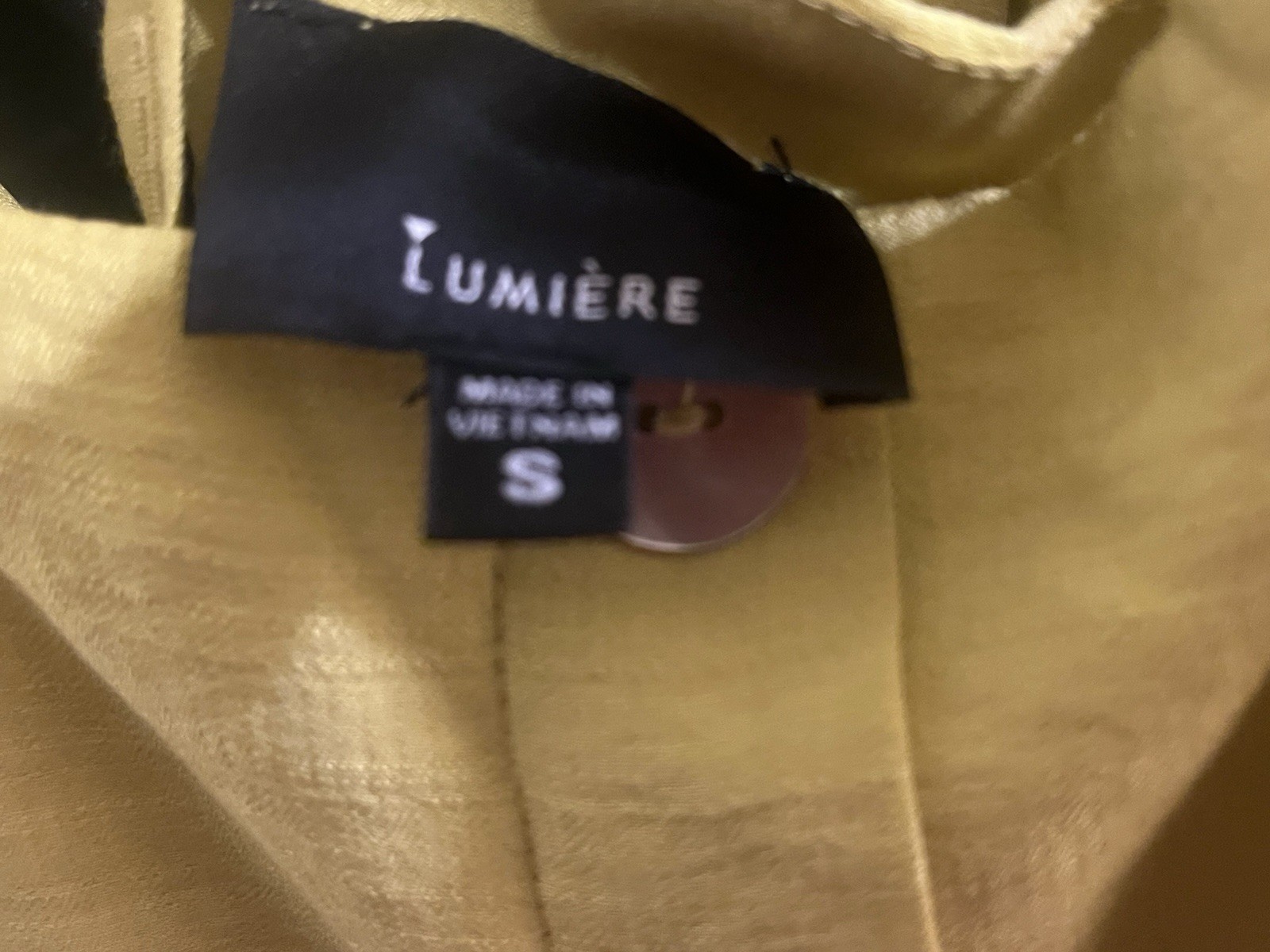 Lumiere Chartreuse yellow Button-Front Midi Dress Sz S Square Neck Open Back