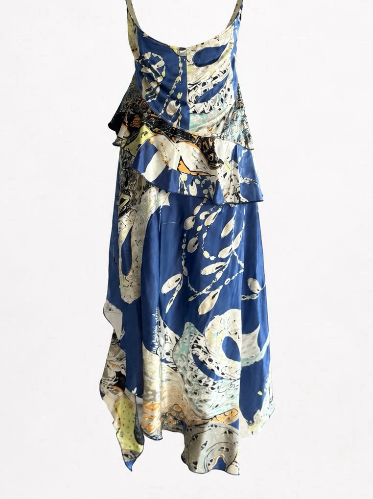 Roberto Cavalli Just Cavalli Silk Halter Asymmetric Dress IT 46 (runs small)