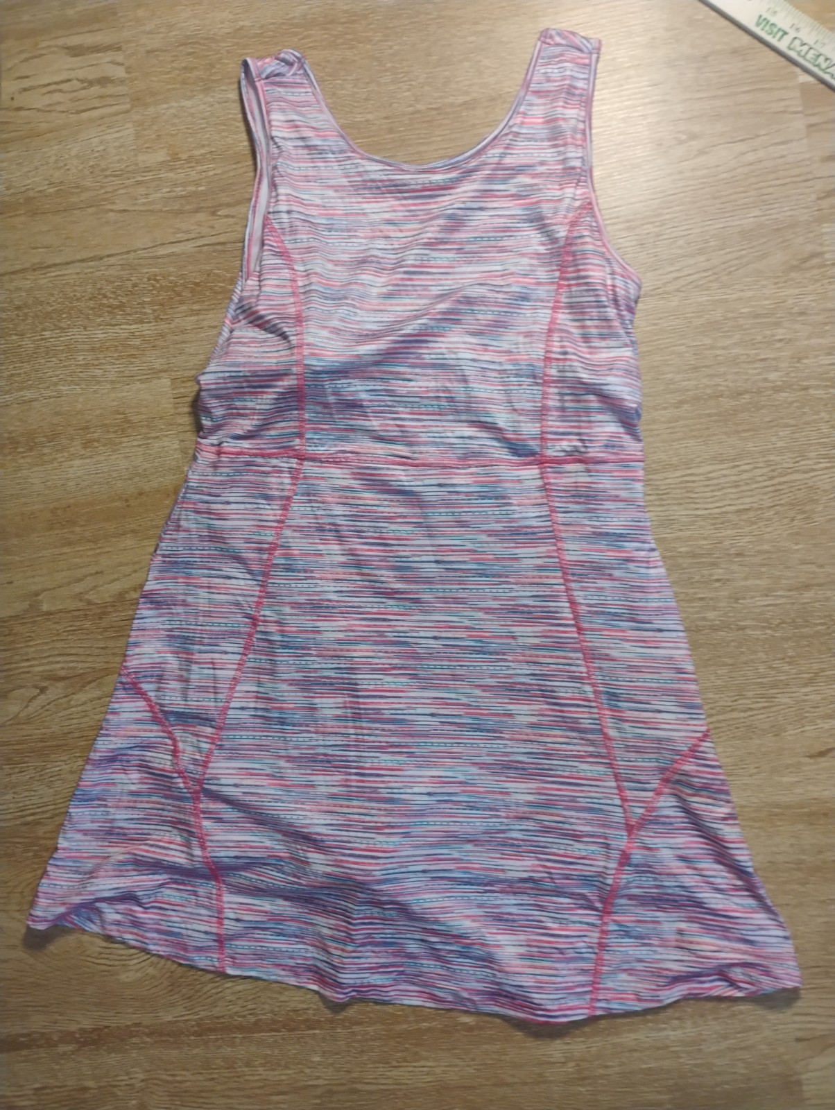 Zelos Sport Tank Dress, Built in Support Bra & Short, Soft Stretch Size L