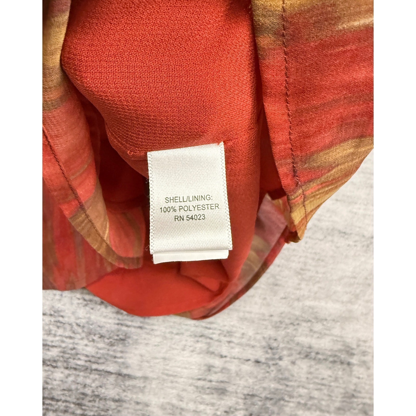 Banana Republic Heritage Ikat Print Split Neck Dress Gold Bar Detail Rust Size 2