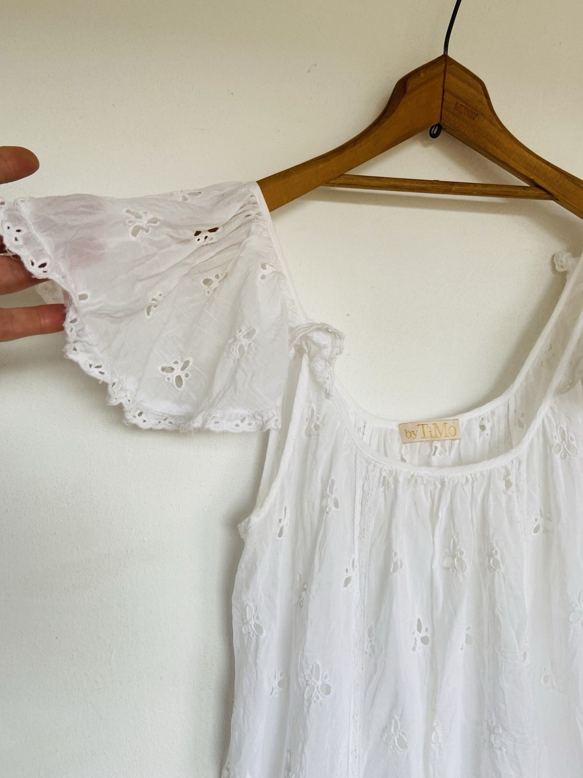 ByTIMO Broderie Anglaise White Cotton /viscose Maxi Dress Ladies SZ S 8 – 10