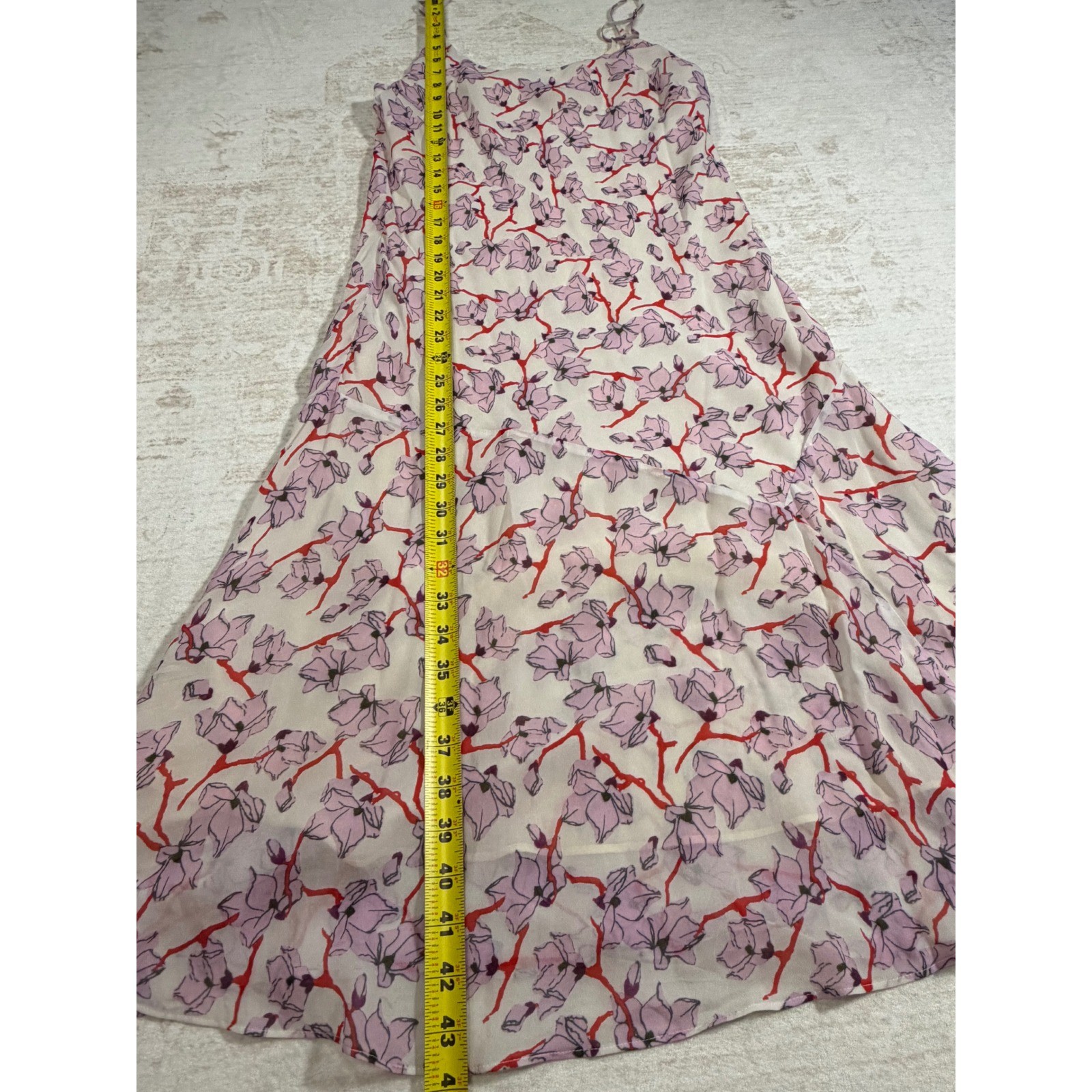 Rag & Bone Floral Midi Slip Dress Pink Purple Ivory Sleeveless Viscose Size 6