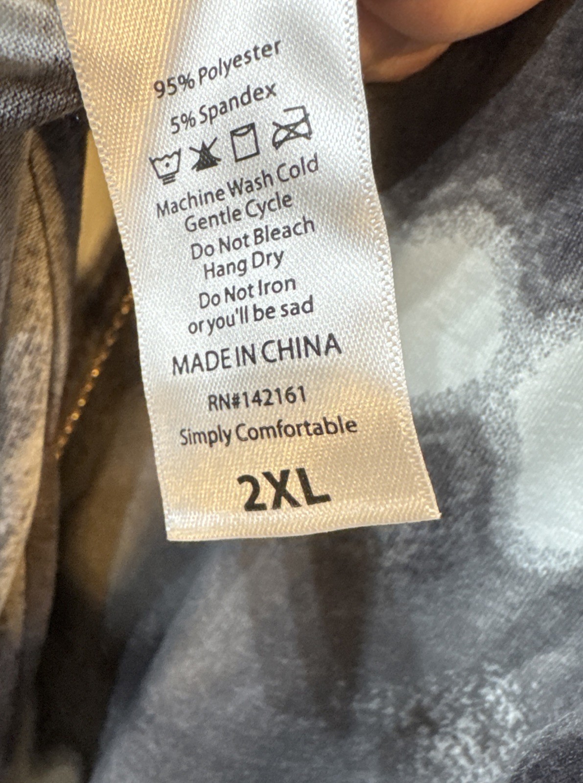 NWT LuLaRoe 2XL Black Gray & White Tie Dye Carly Swing Dress