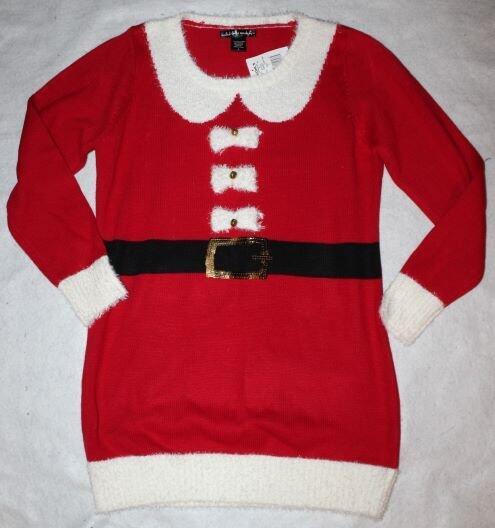 NWT United States Sweater Woman’s Mrs Claus Santa Sweater Dress Large