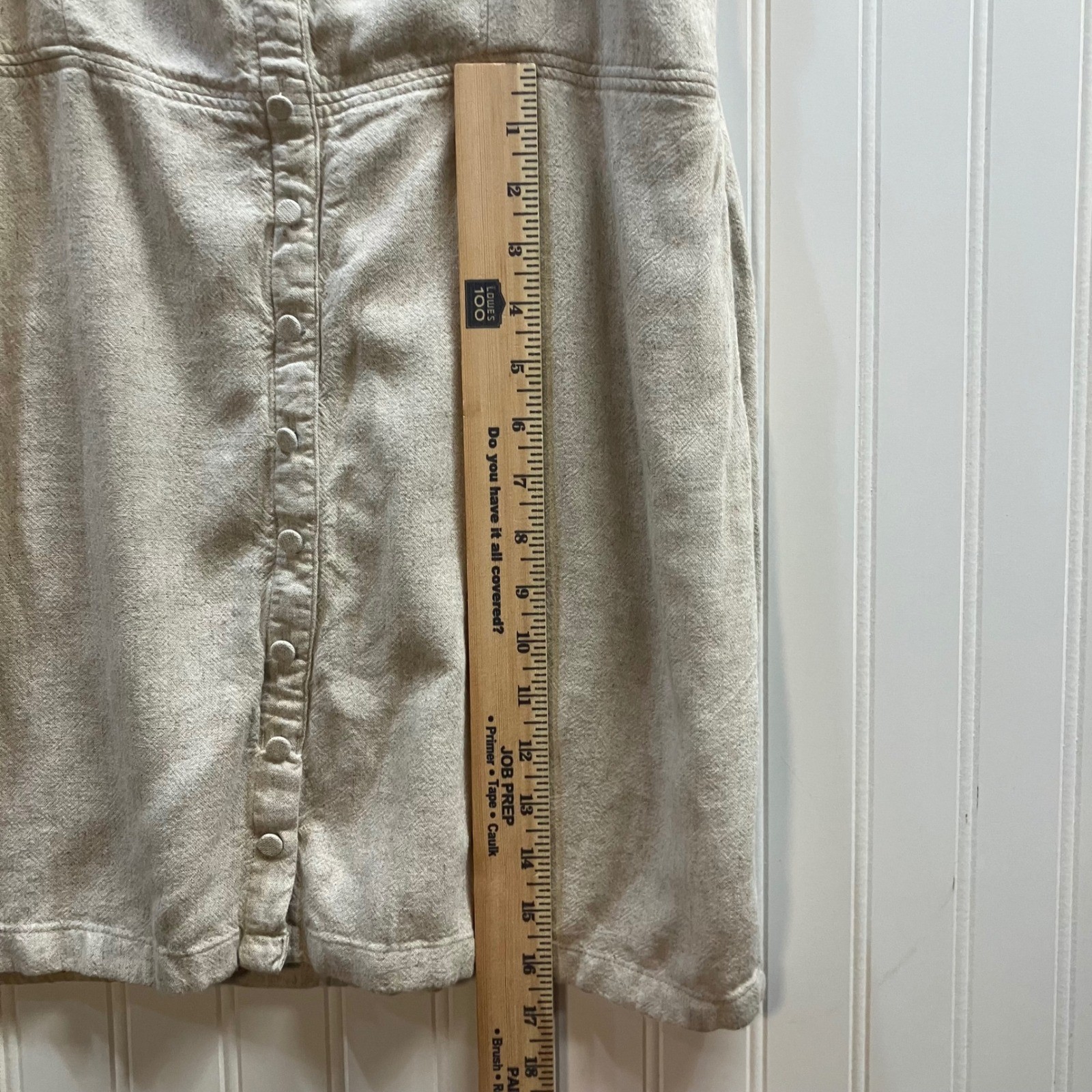 Abercrombie & Fitch Linen Blend Button Down Tie Strap Mini Dress Oatmeal XLP