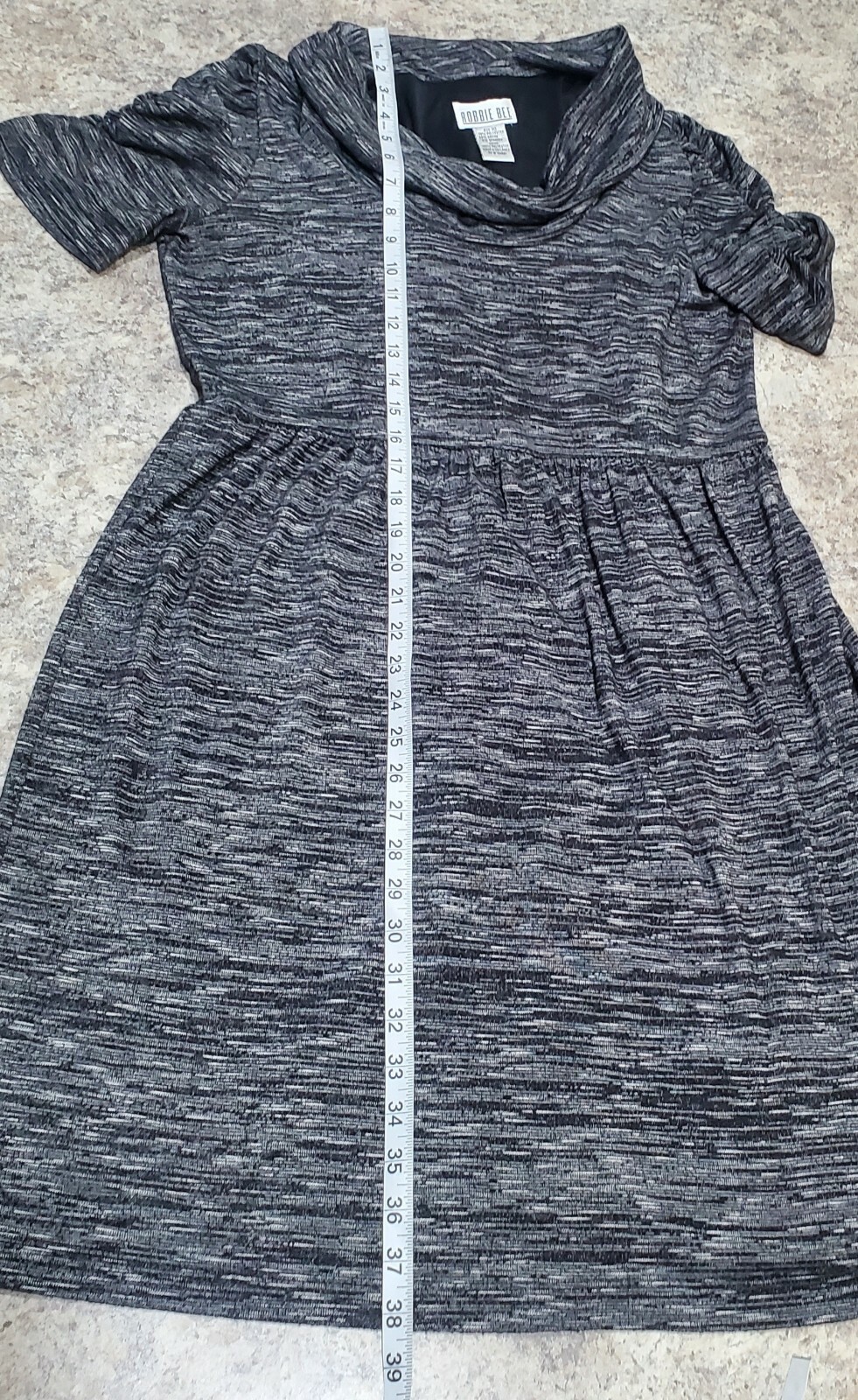 Signature by Robbie Bee Dress A Line Gathered Short Sleeve Beige Solid Size 10