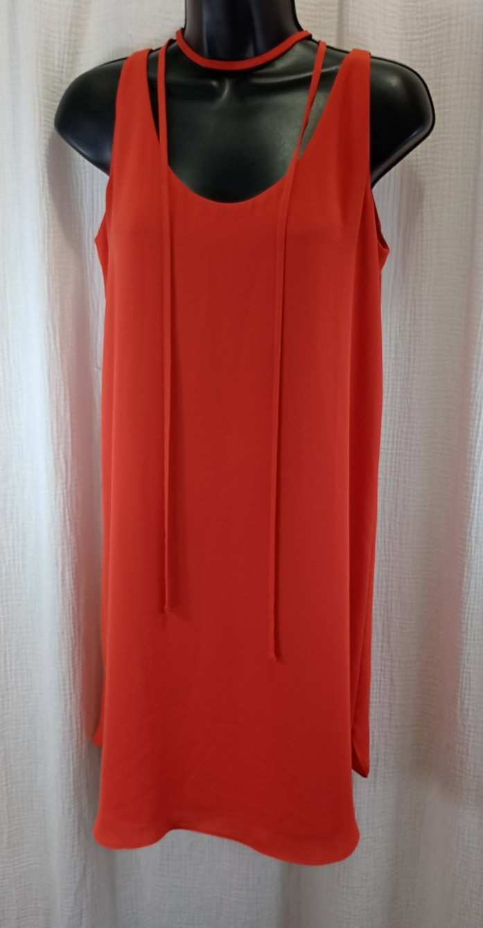 Loft Pullover Dress Women’s Size SP Orange Colorful Sleeveless Lightweight Lined