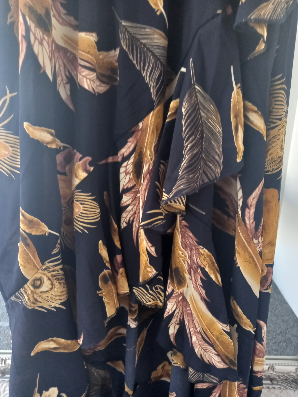Blue Vanilla leaf peacock mid Sleeve Maxi Dress Size 10 BNWT Summer Season