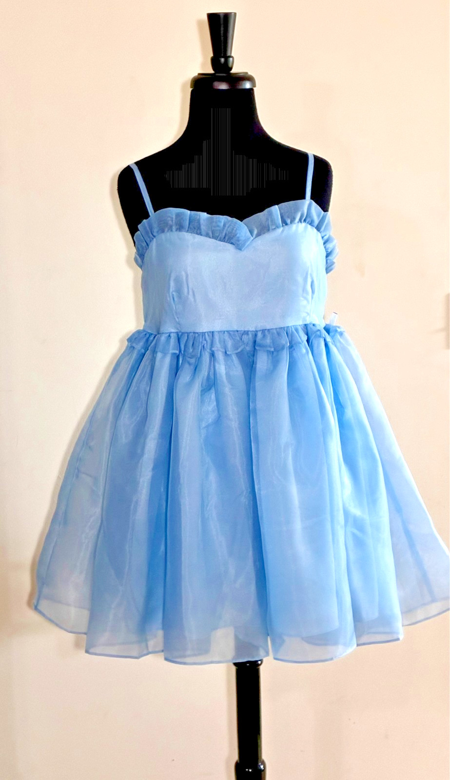 NWPT- Mable Fairytale Mini Dress w/Ruffle Bodice & Neckline (Mystic Blue)-Sz M