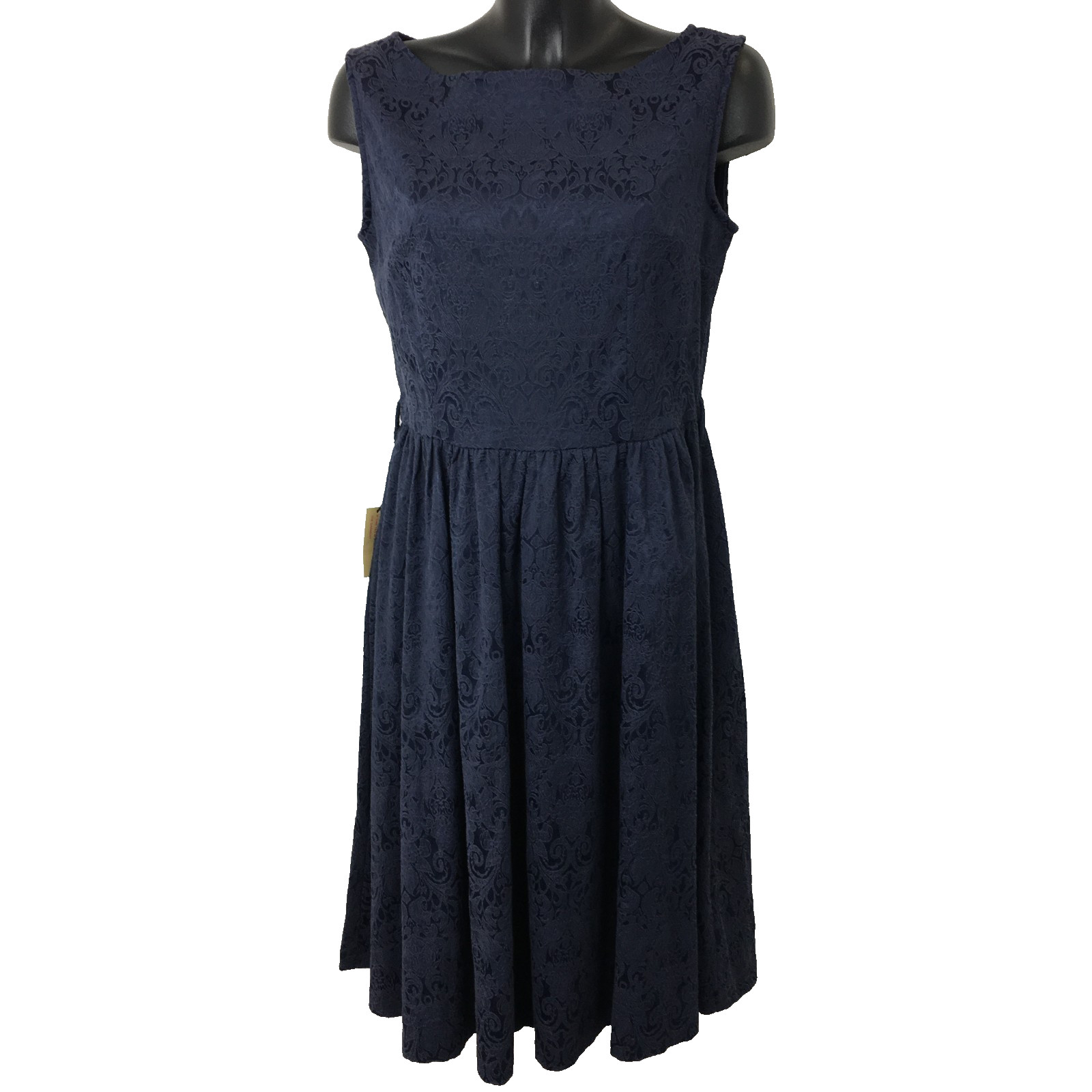 Lindy Bop Dress Blue Size UK Size 12 Polyester Cotton Blend New with Tags