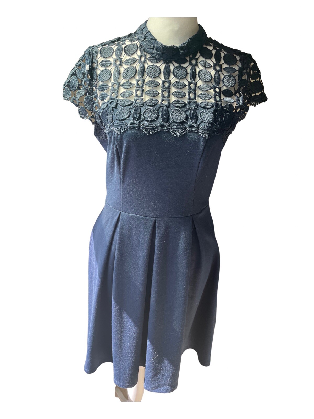 Junior’s Size 7 Navy Lace Bodice A line Dress by Sequin Hearts