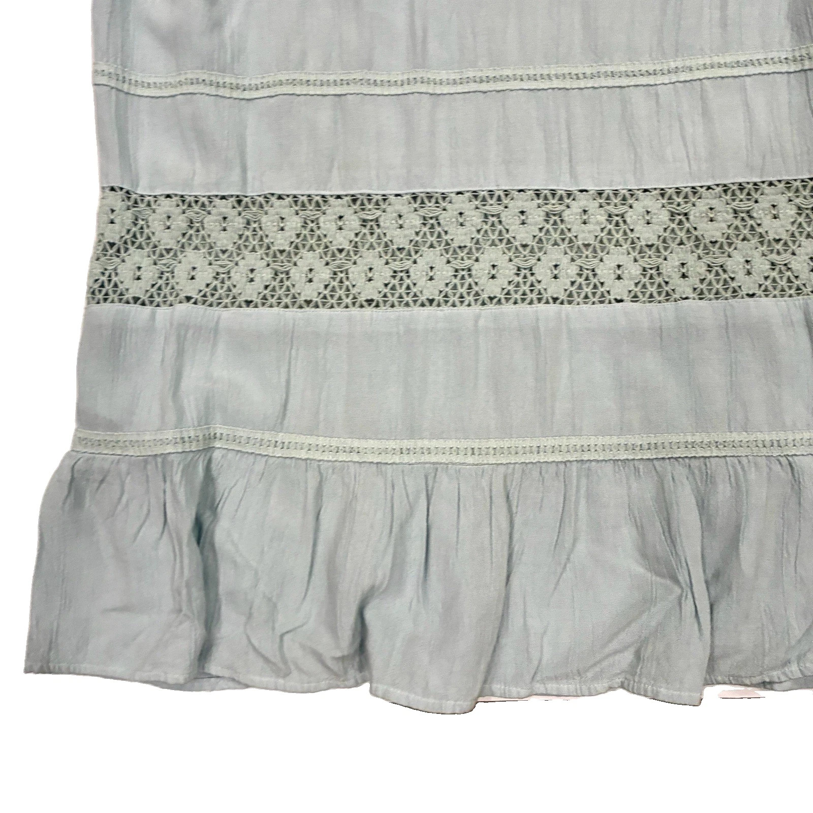NWTs Flowy Summer Lightweight Airy Sleeveless Midi Dress Lace Detail Ruffle szXL