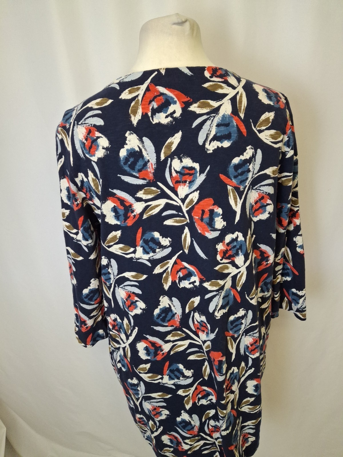 Seasalt Cornwall Shore Foraging Tunic Dress Pockets navy Blue Floral Long Sleeve