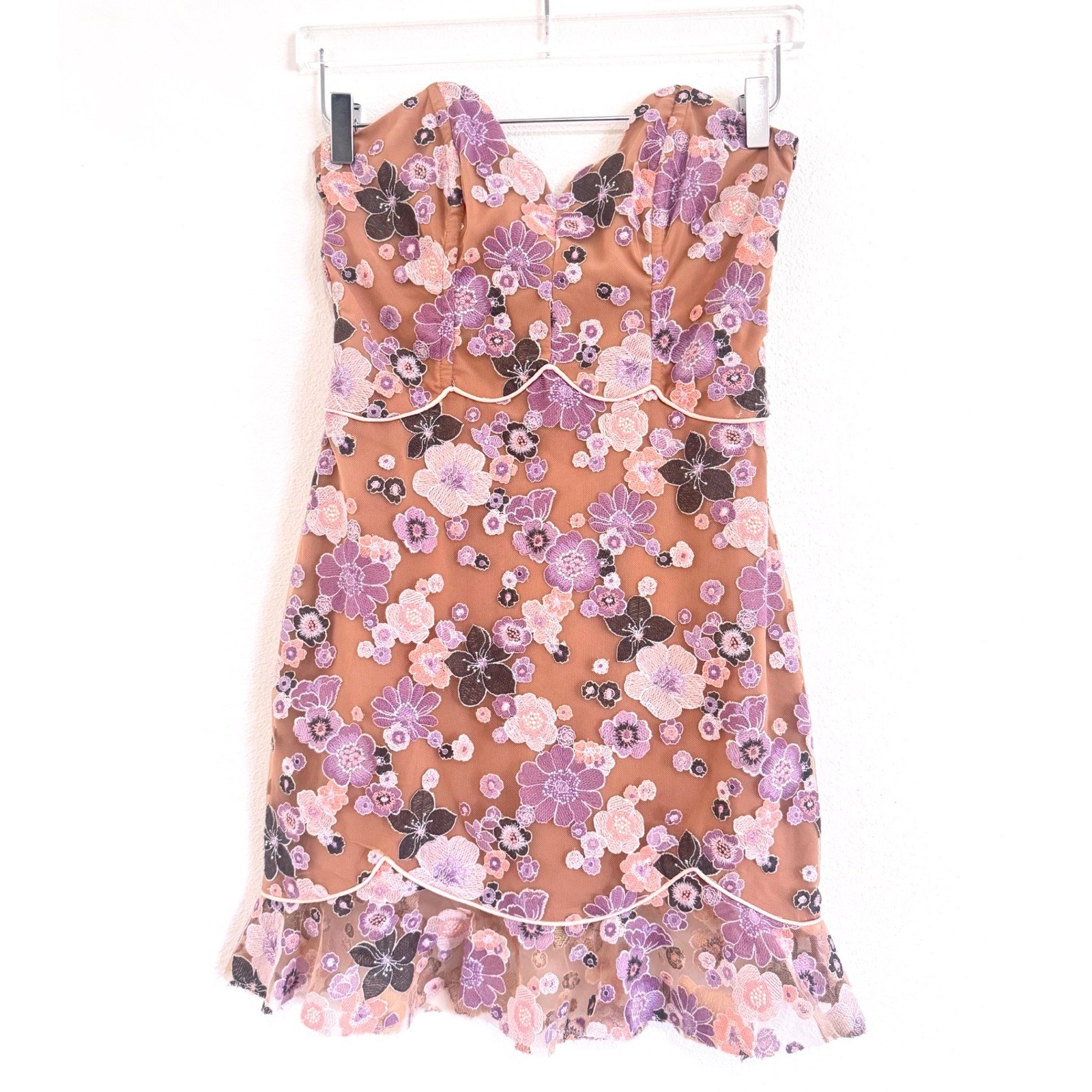 For Love & Lemons | Posy Embroidered Mini Dress in Morning Bloom