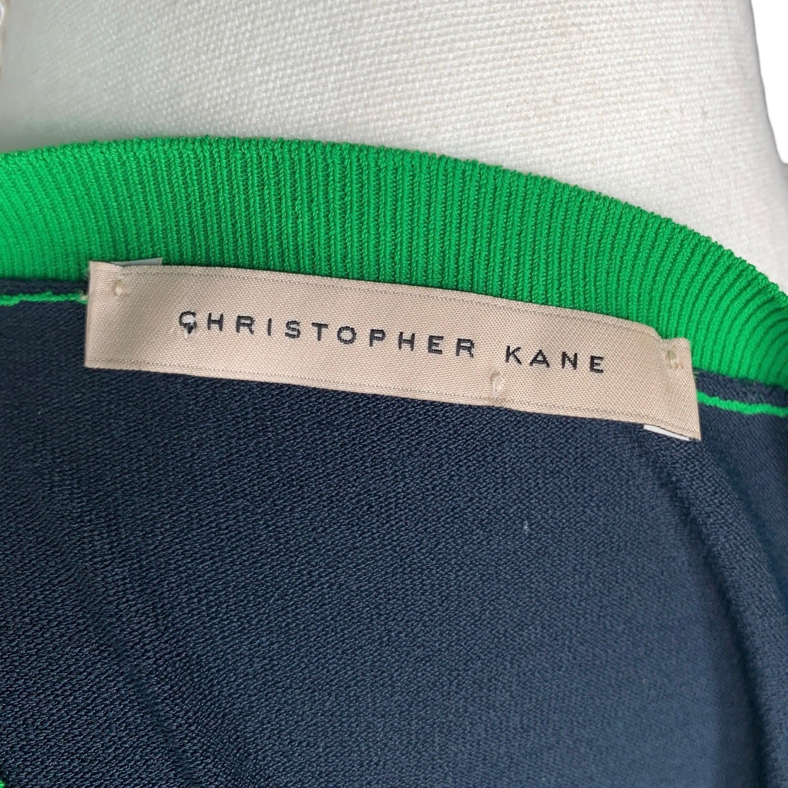 Christopher Kane Floral Graphic Knit Fit & Flare Dress Blue Green Size S Italy