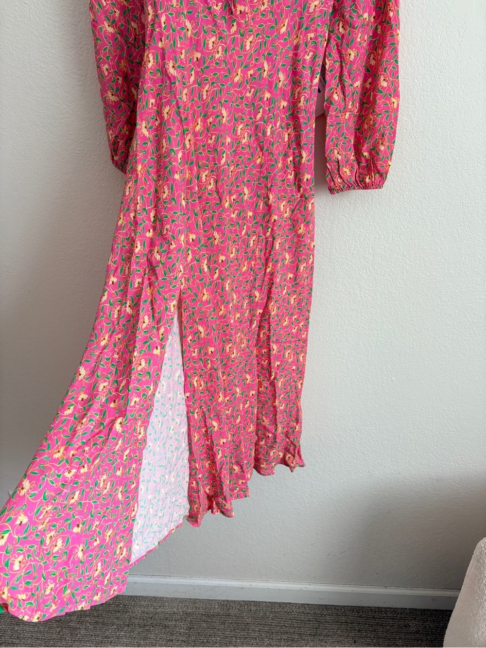 RIXO Olimani tie-detailed floral-print crepe de chine midi