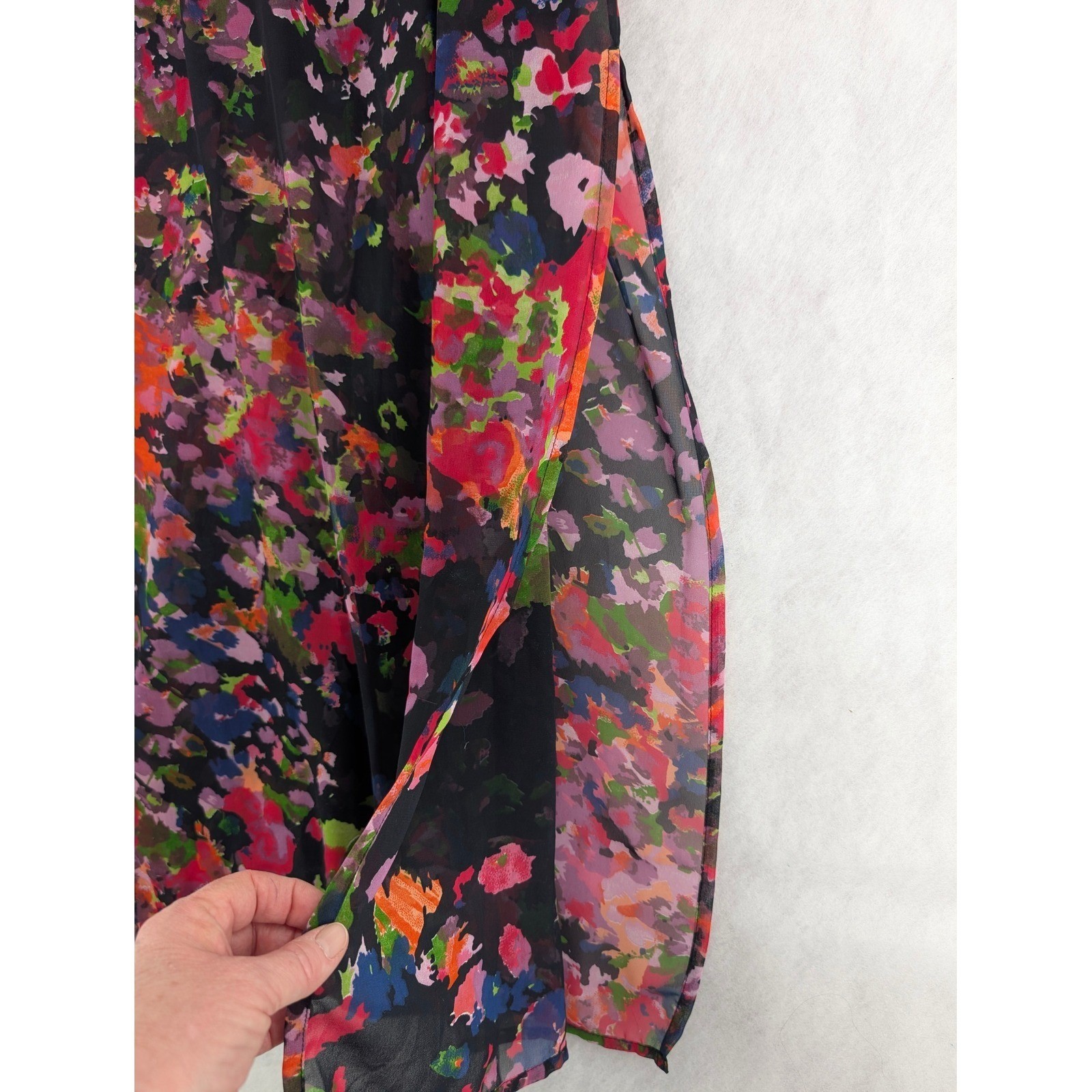 W118 Walter Baker Womens Floral Watercolor Maxi Dress Sleeveless S Racerback