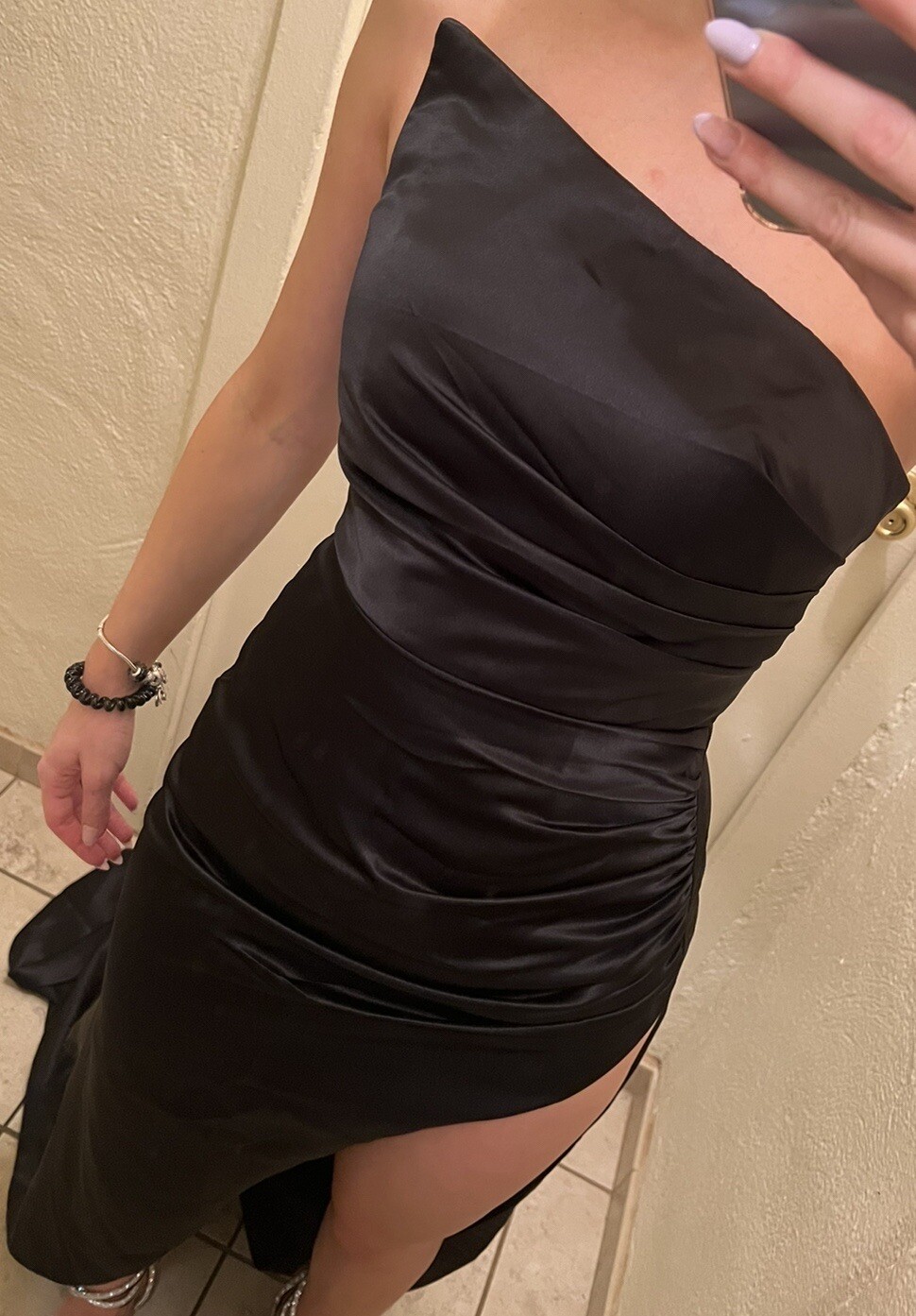 Sheath/Column Strapless Satin Sleeveless Sweep/Brush Train Dresses Black Size 2
