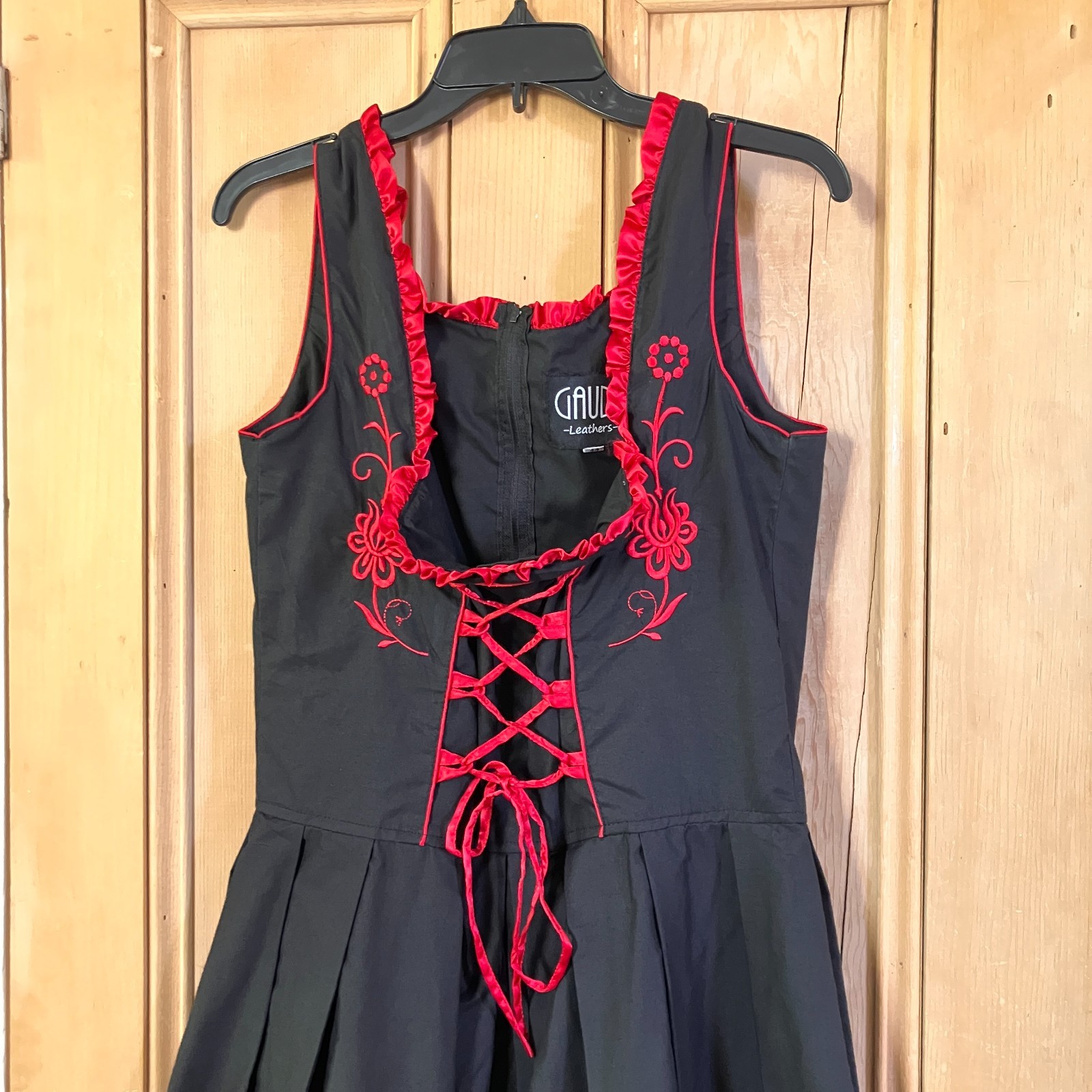 Gaudi Leathers Womens Oktoberfest German Lace Up Dress Size XL (44) Black SP EXC