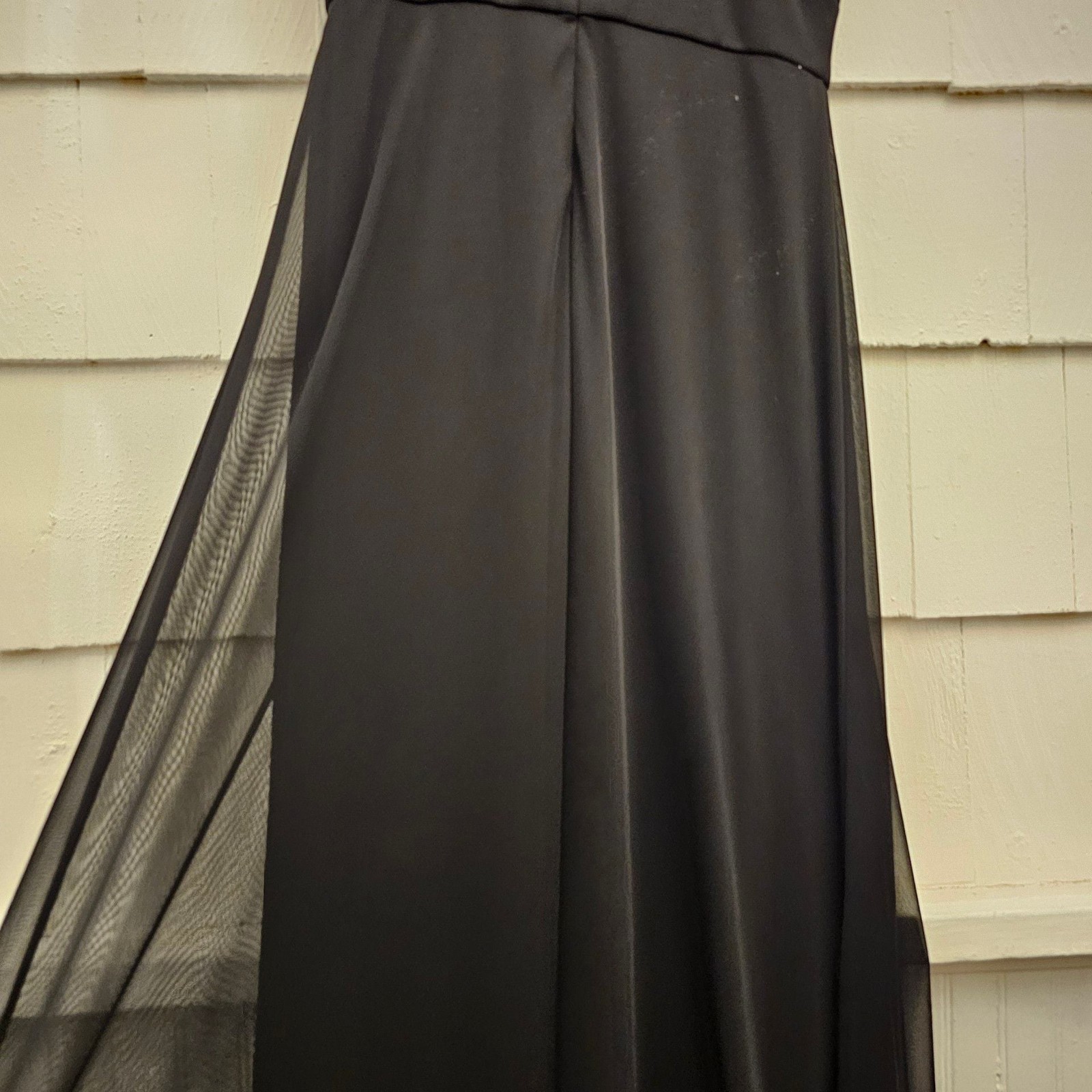 Cinderella Black Formal Gown Maxi Dress Rhinestone Empire Waist Spaghetti Strap
