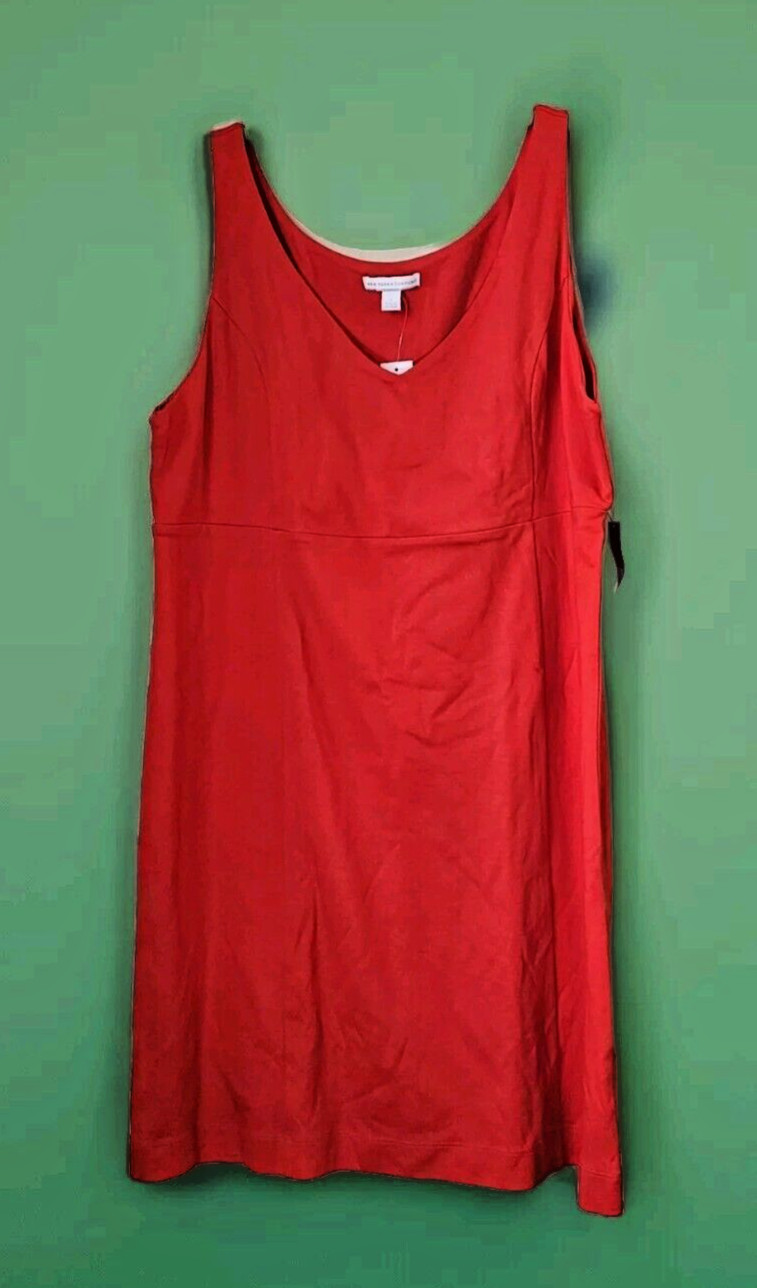 XL Classic Minimalist Holiday Red Dress Pullover Sleeveless Babydoll Basic NWT