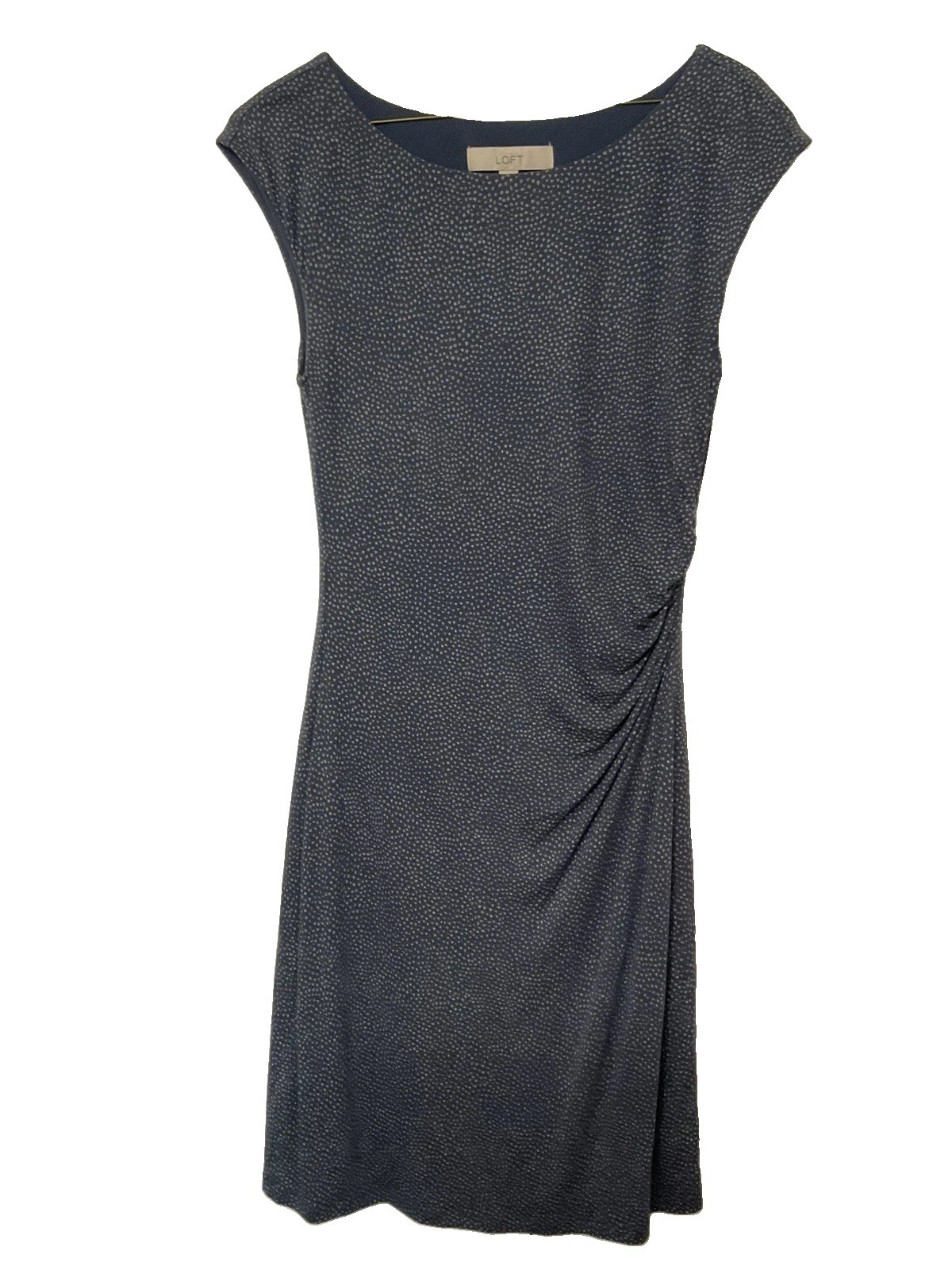 LOFT side-shirred sleeveless dress Sz S