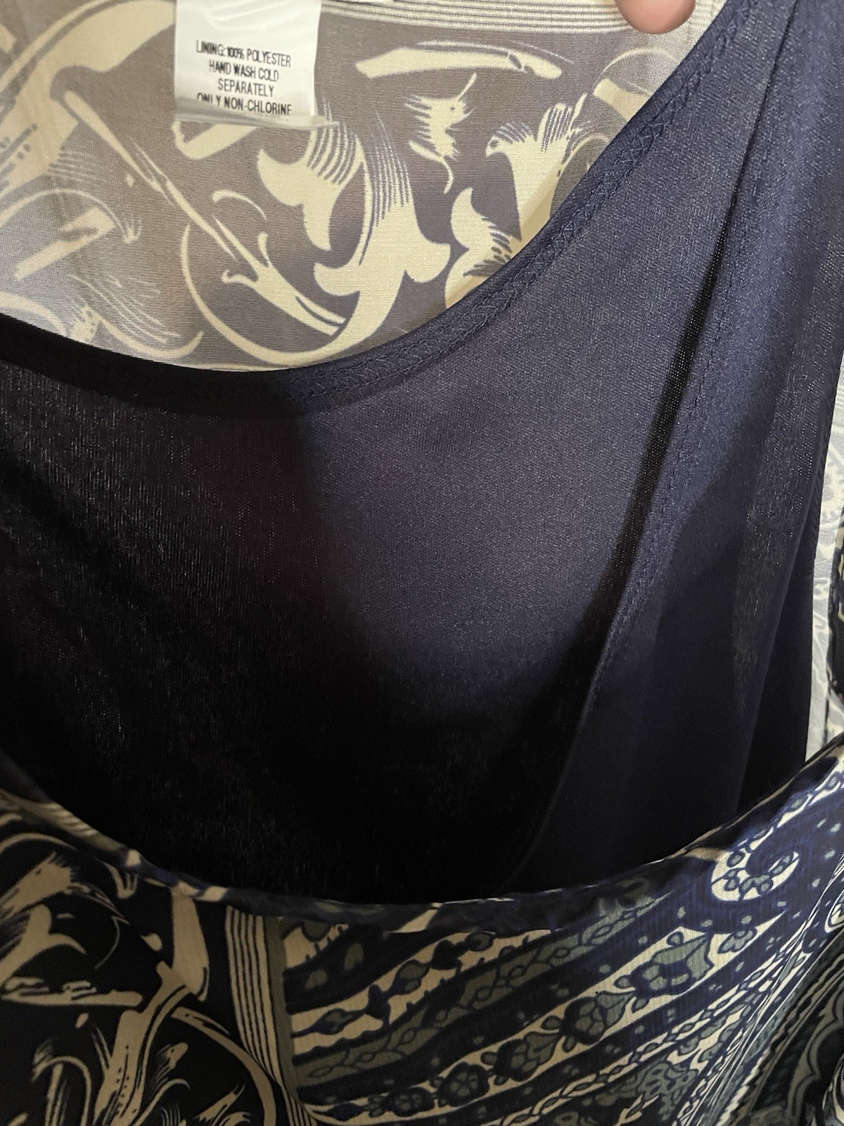 Amanda Lane Womens Navy Gray Filigree Flower Opaque Paisley Tank Maxi Dress 16