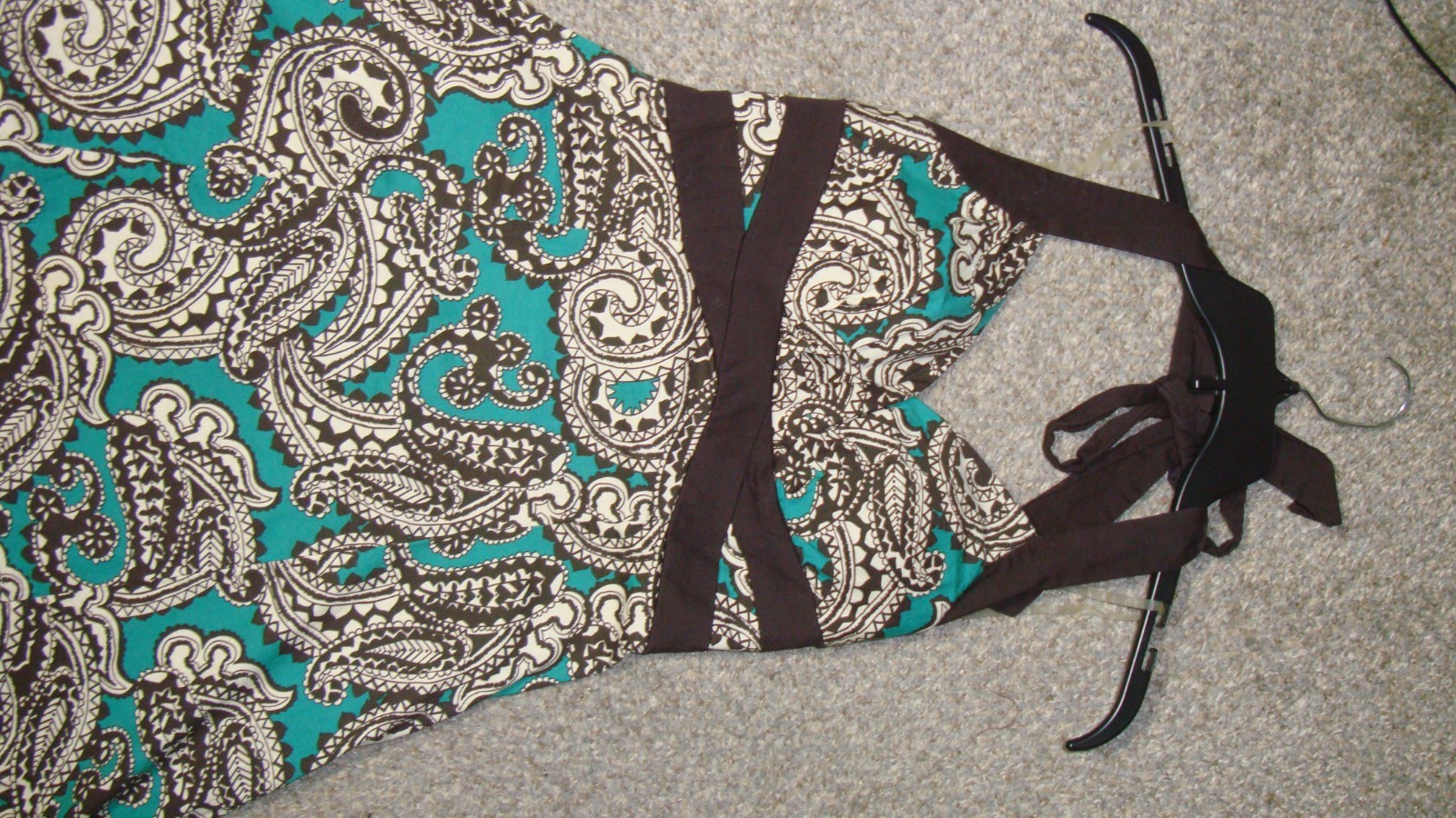 Ruby Rox Brown Teal Tan Mosaic Halter Fit & Flare Dance Dress Juniors Size 11
