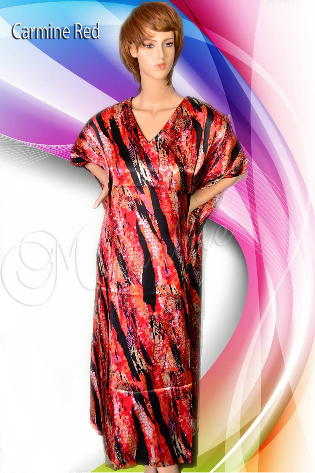 Sexy CAFTANS 53″ long Satin One Size will fit most M L XL 2X 3X original Winlar