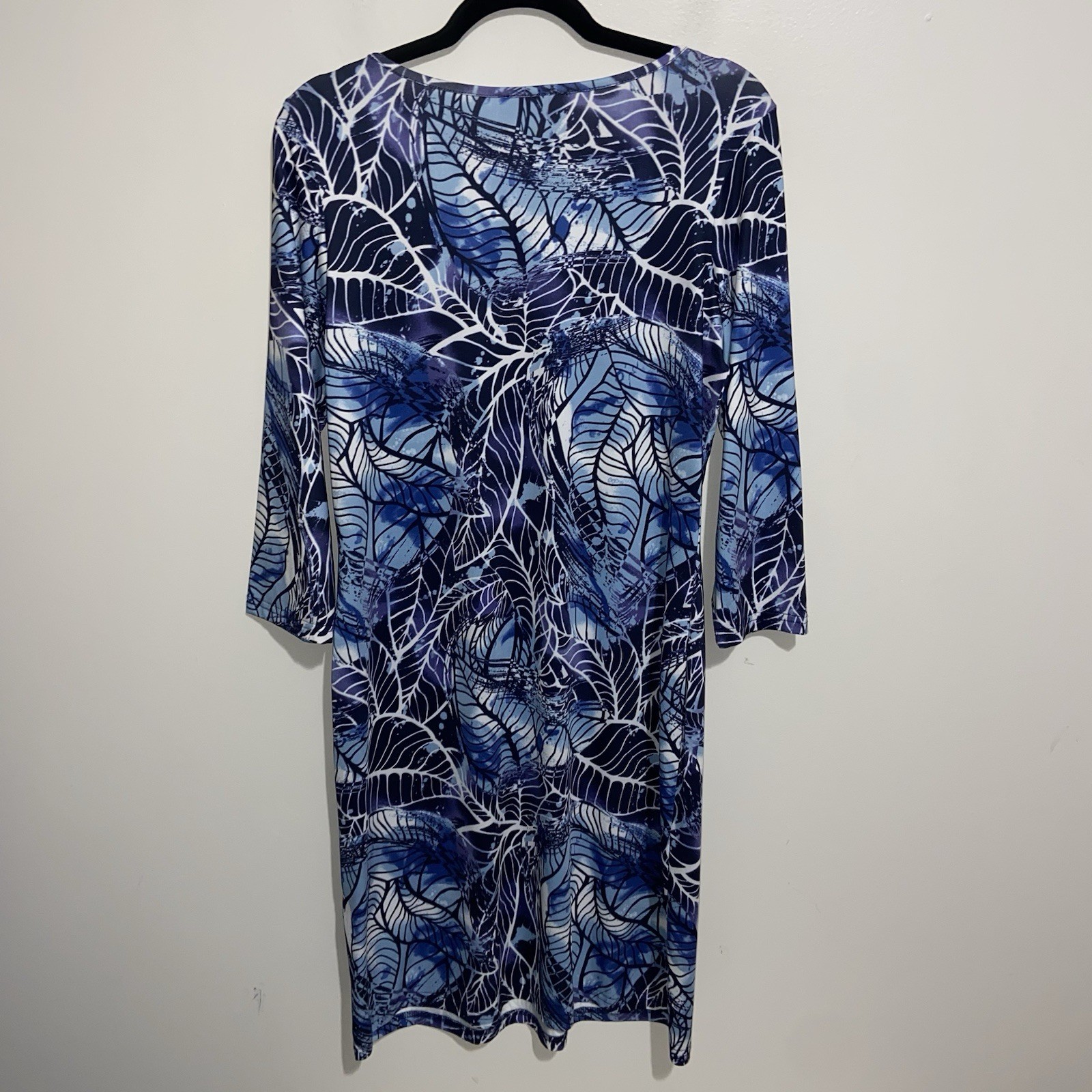Tango Mango Dress Womens Medium Stretch Floral Leaf Print Tropical Resortwear