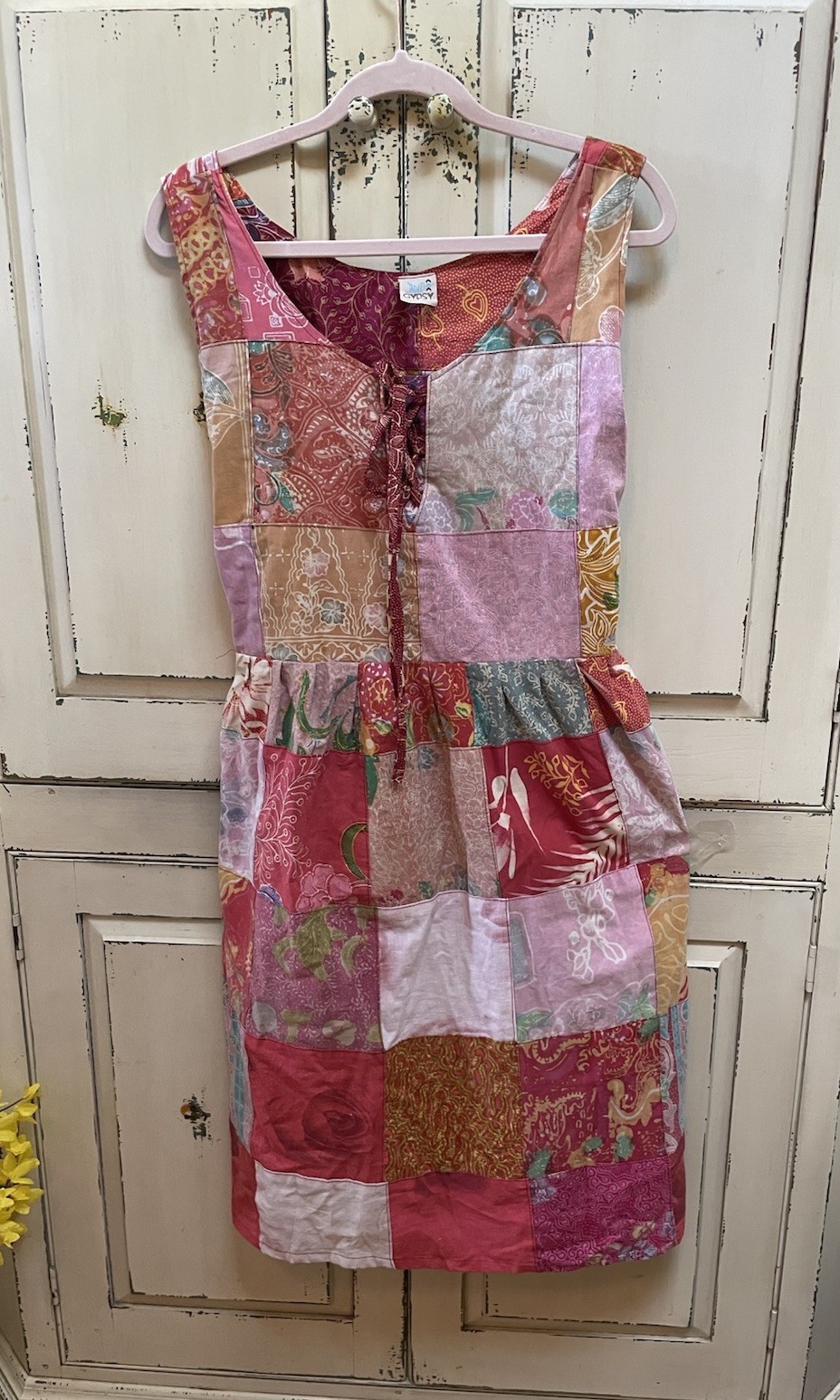 Jaded Gypsy Patchwork Dress Size S/M Hippie Work Cotton Festival Travel (B5)