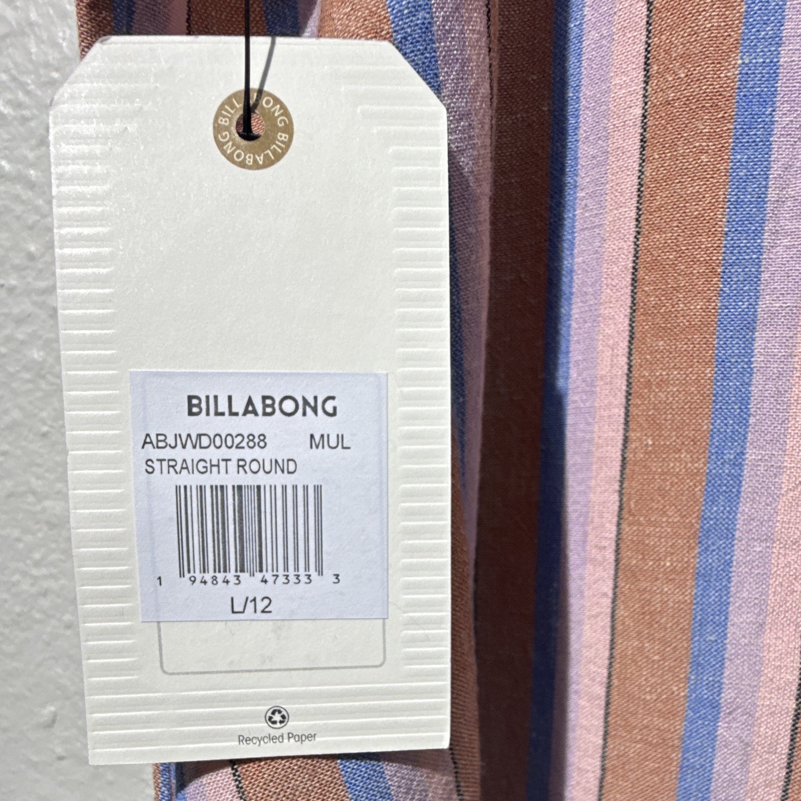 Billabong Women’s Multicolor Striped Square Neck Strappy Mini Dress L ABJWD00288