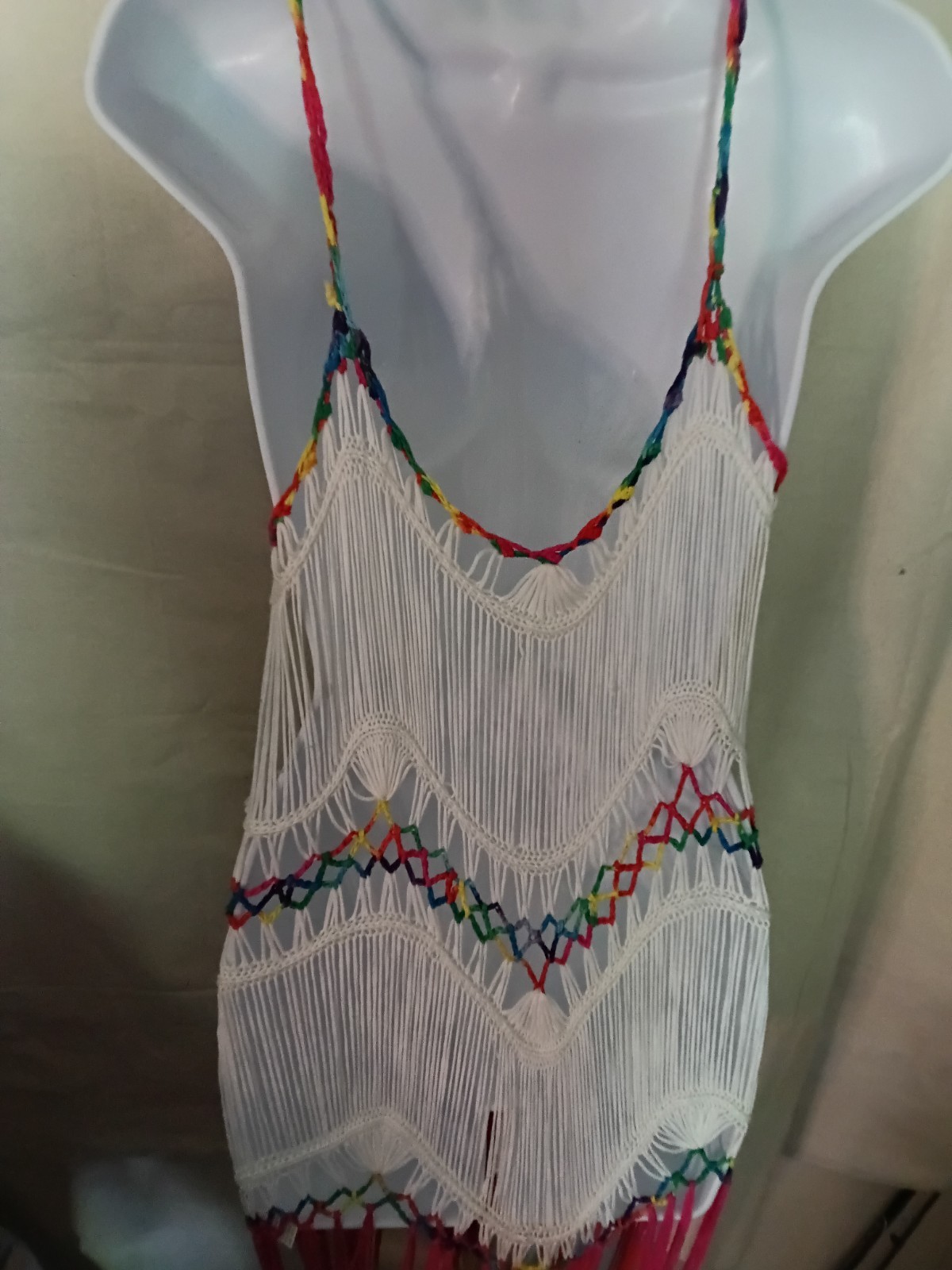 String Dresh Crochet Multi Color Festival Dress Women’s Os