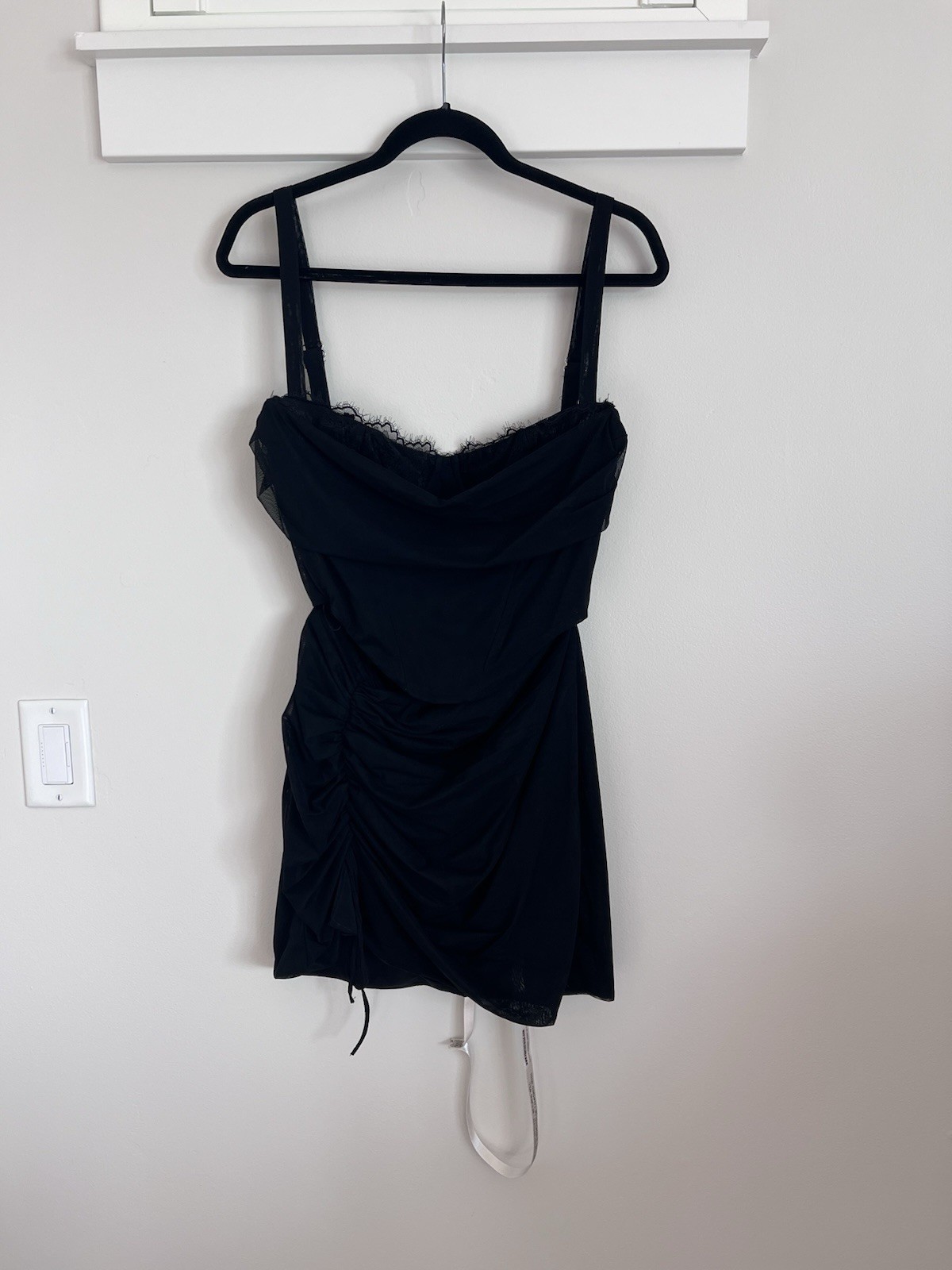 Mistress Rocks Fearless Ruched Minidress Black NWT SZ L A/C