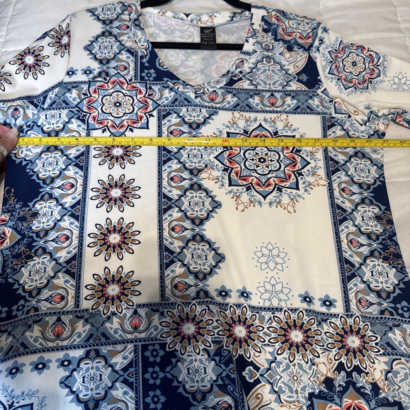 Lildy Dress L-XL Pockets Soft V Neck 3/4 Sleeves
