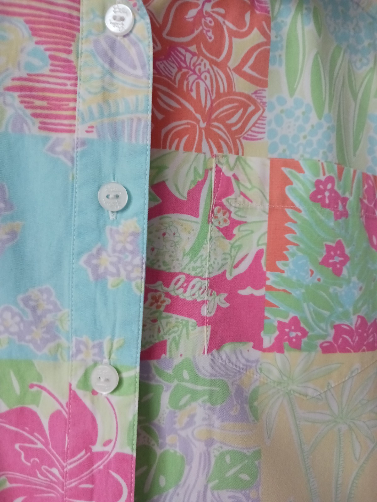 Vintage Lilly Pulitzer White Label Patchwork Dress RARE Tropical